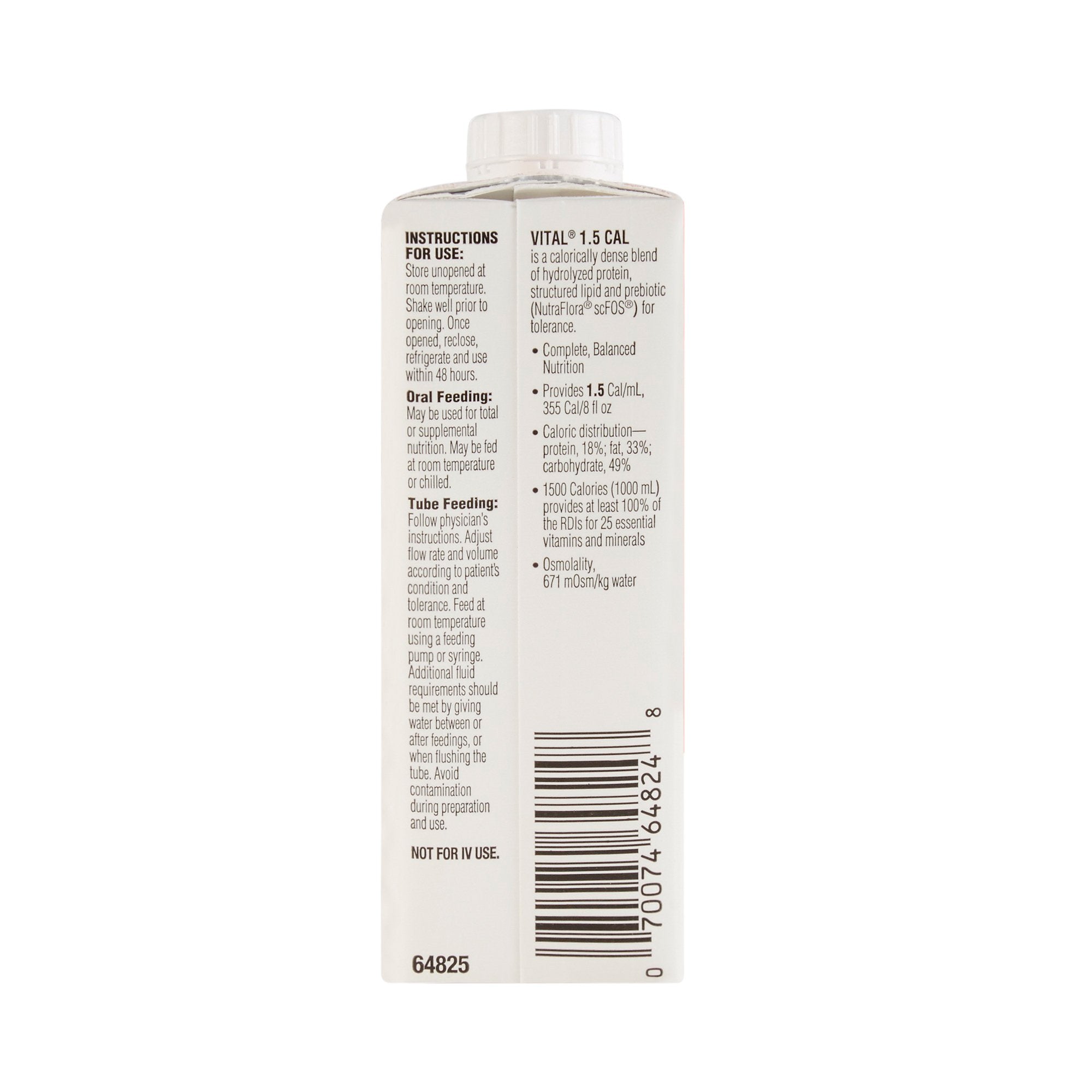 Oral Supplement Vital® 1.5 Cal Vanilla Flavor Liquid 8 oz. Reclosable Carton - image 3