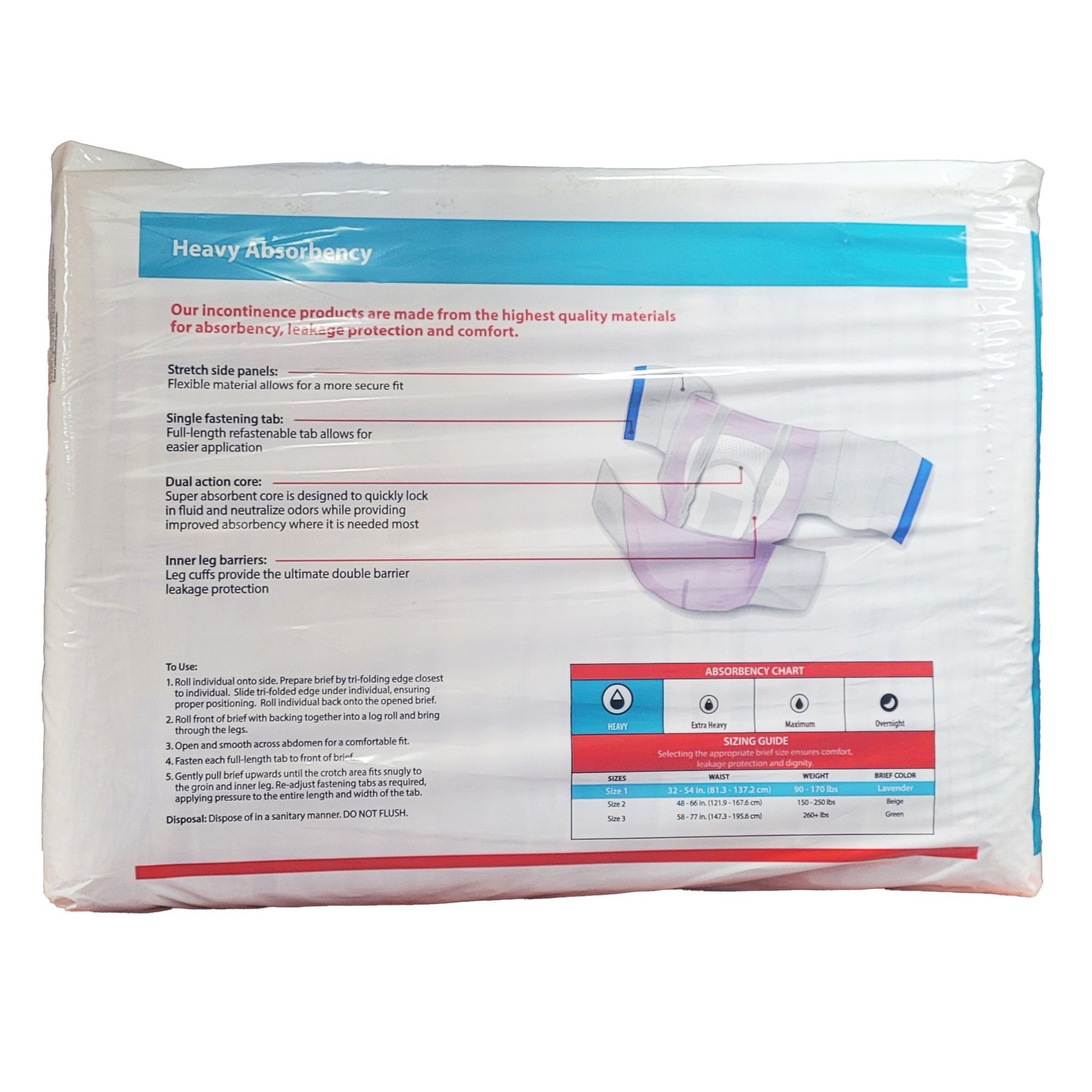 Incontinence Brief Wings™ Plus Adult Size 1 Unisex Disposable Heavy Absorbency - image 3