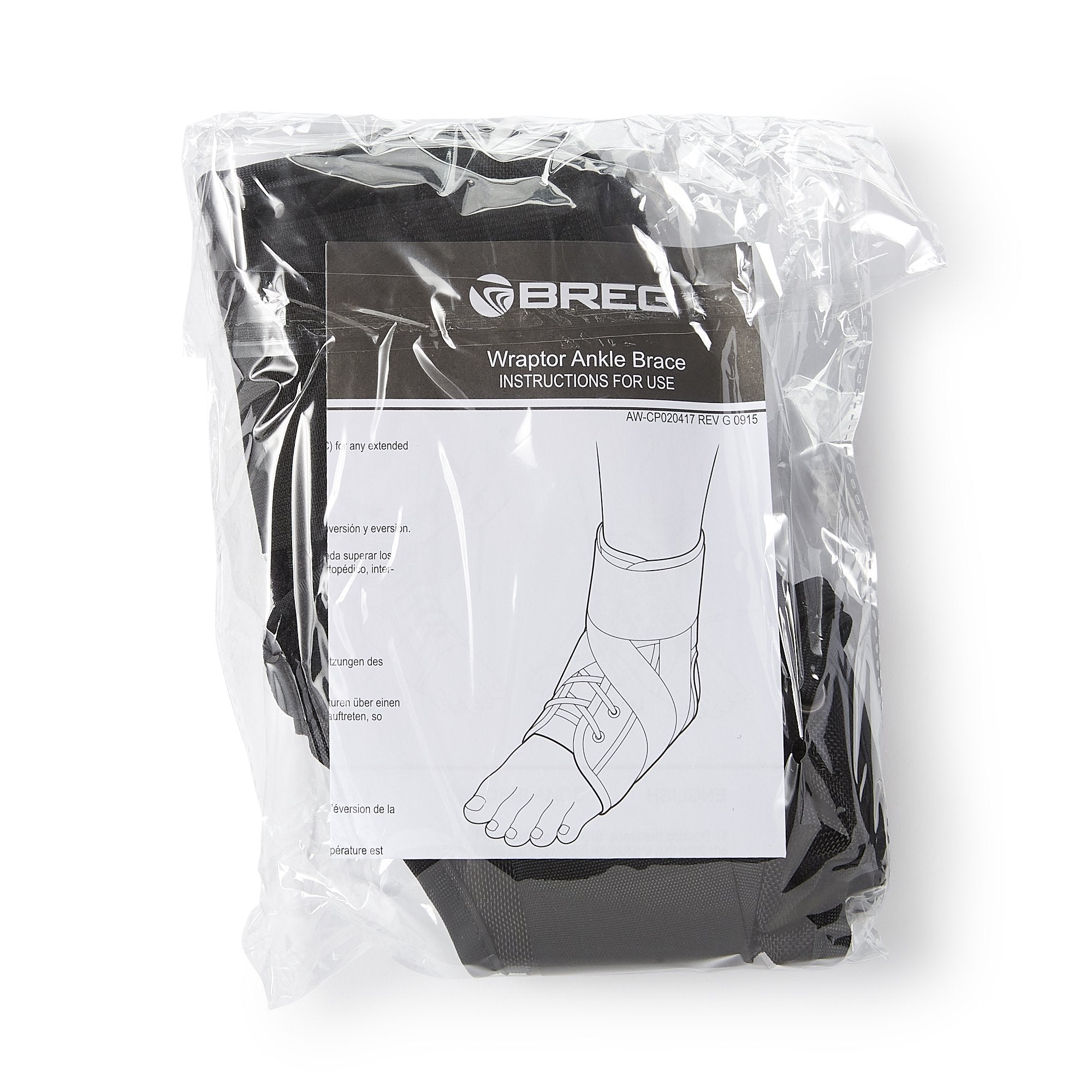 Ankle Support Breg® Wraptor Medium Lace-Up / Wrap around Strap Foot
