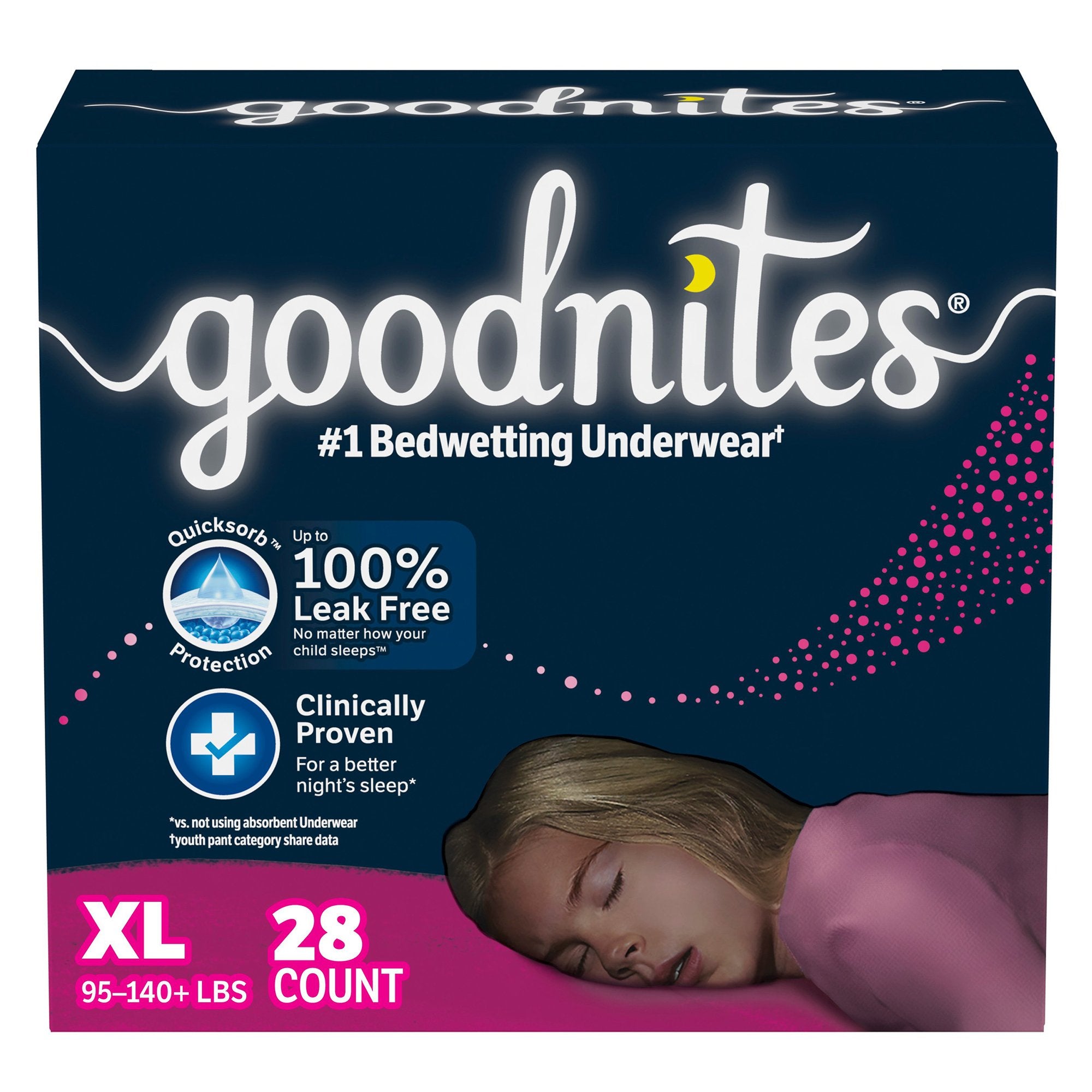 Female Youth Absorbent Underwear GoodNites® Pull On with Tear Away Seams X-Large Disposable Heavy Absorbency