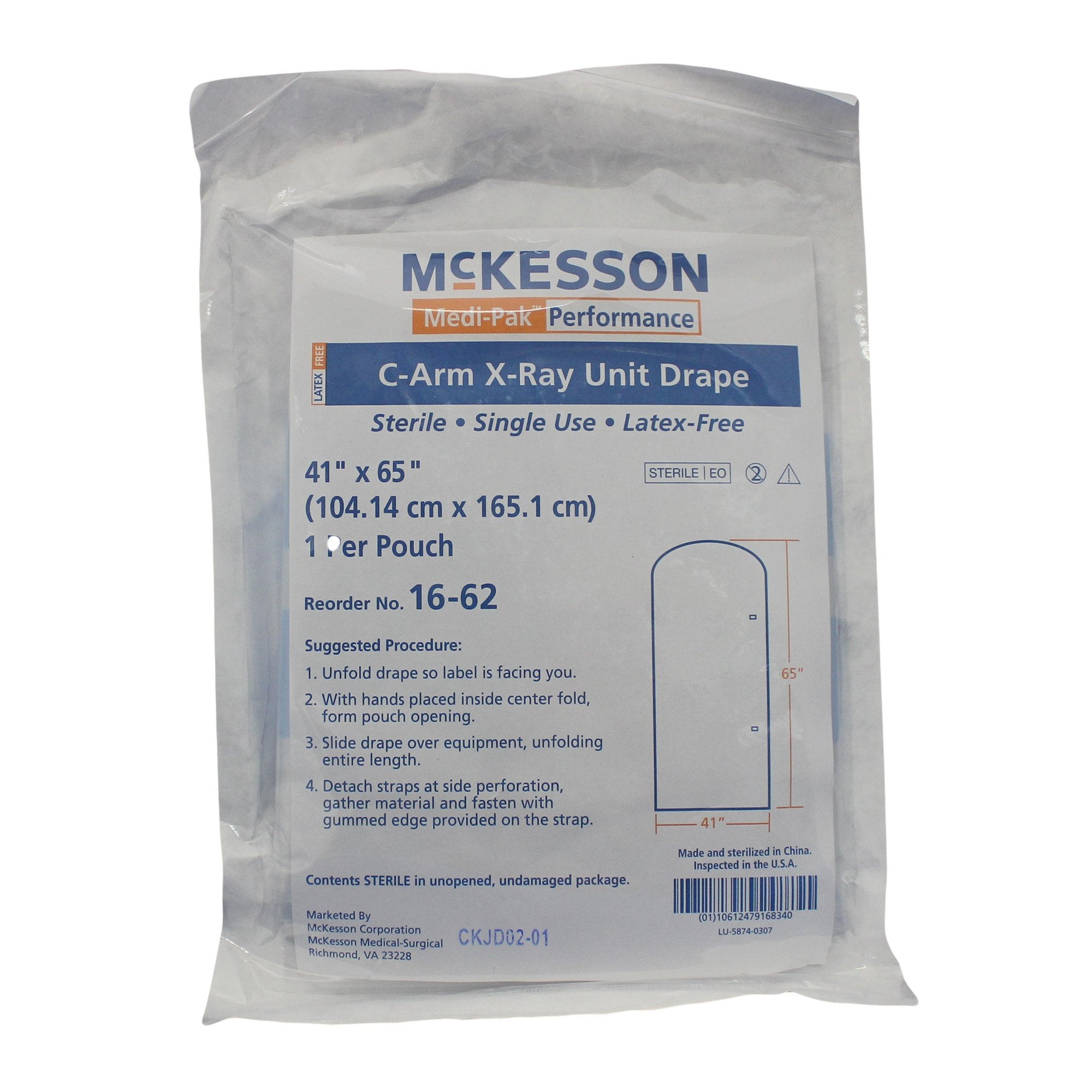 McKesson C-Arm X-Ray Unit Drape, 41 x 65 Inch