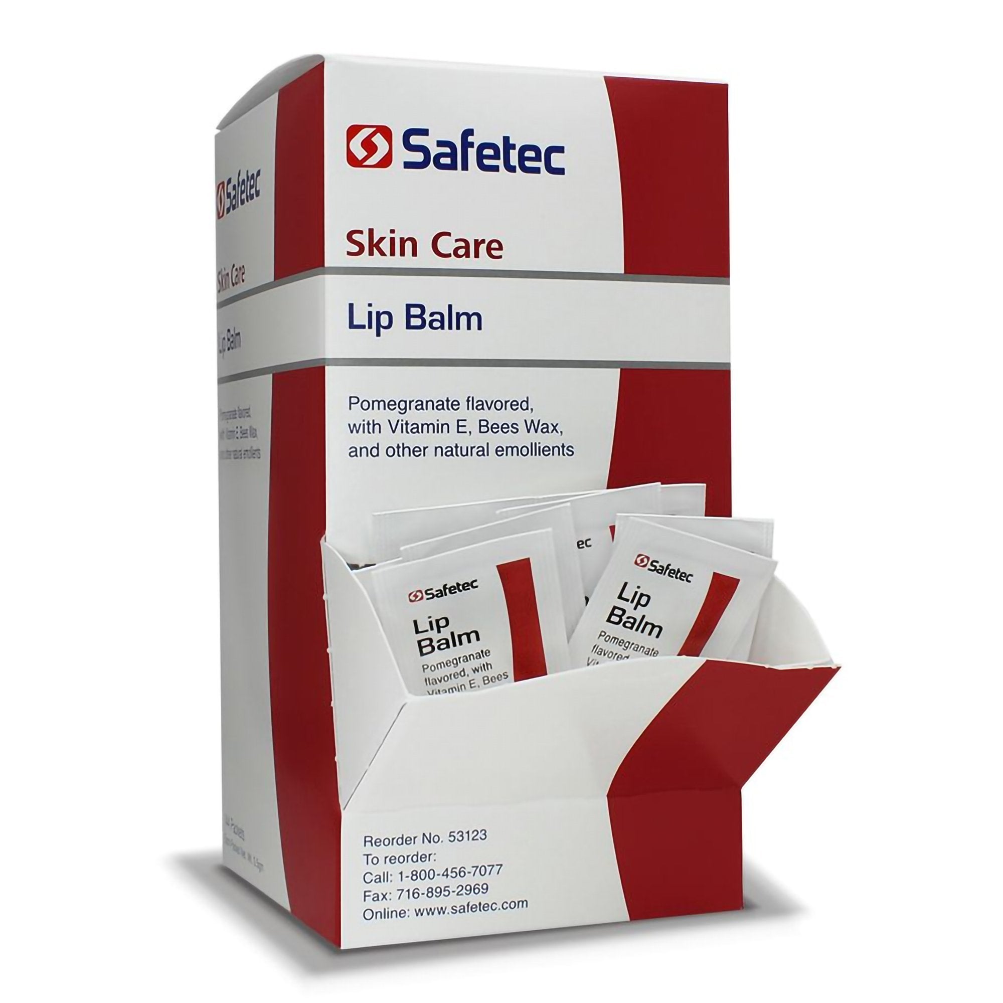 Lip Balm Safetec 0.5 Gram Balm Individual Packet Pomegranate Flavor
