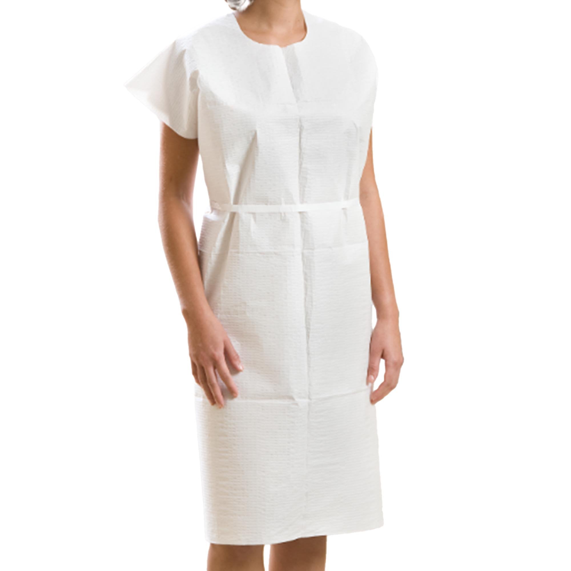 Graham Medical Patient Exam Gown, Medium/Large, White