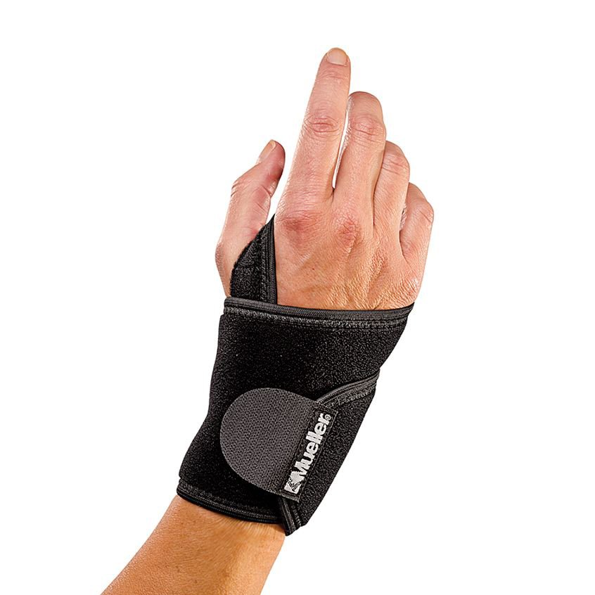 Wrist Support Mueller® Wraparound Neoprene Left or Right Hand Black One Size Fits Most