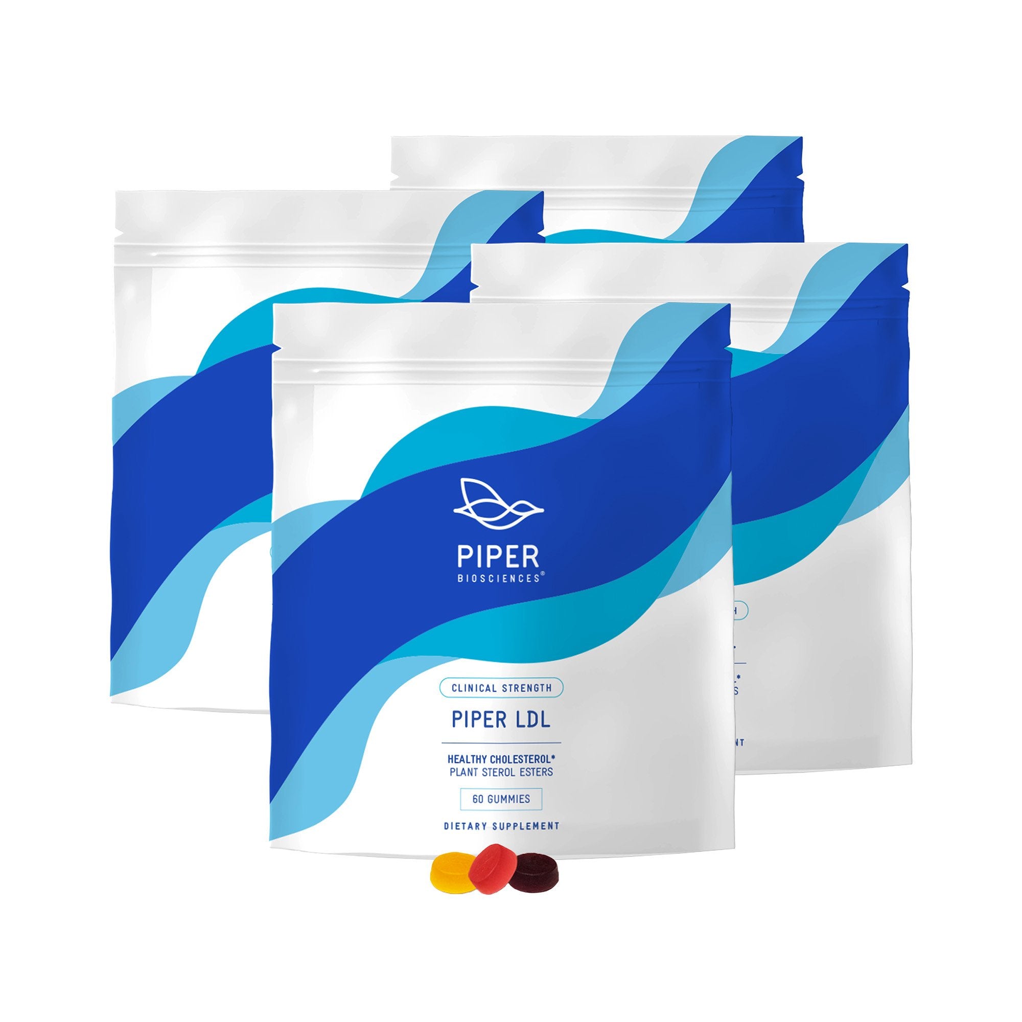 Dietary Supplement PIPER LDL® Healthy Cholesterol Plant Sterols 1.14 g Strength Gummy 4 Per Pack Fruit Flavor