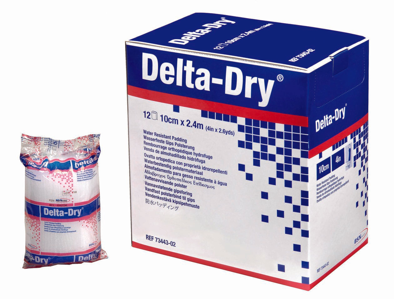 Delta-Dry® White Synthetic Water Resistant Cast Padding, 4 Inch x 2.6 Yard