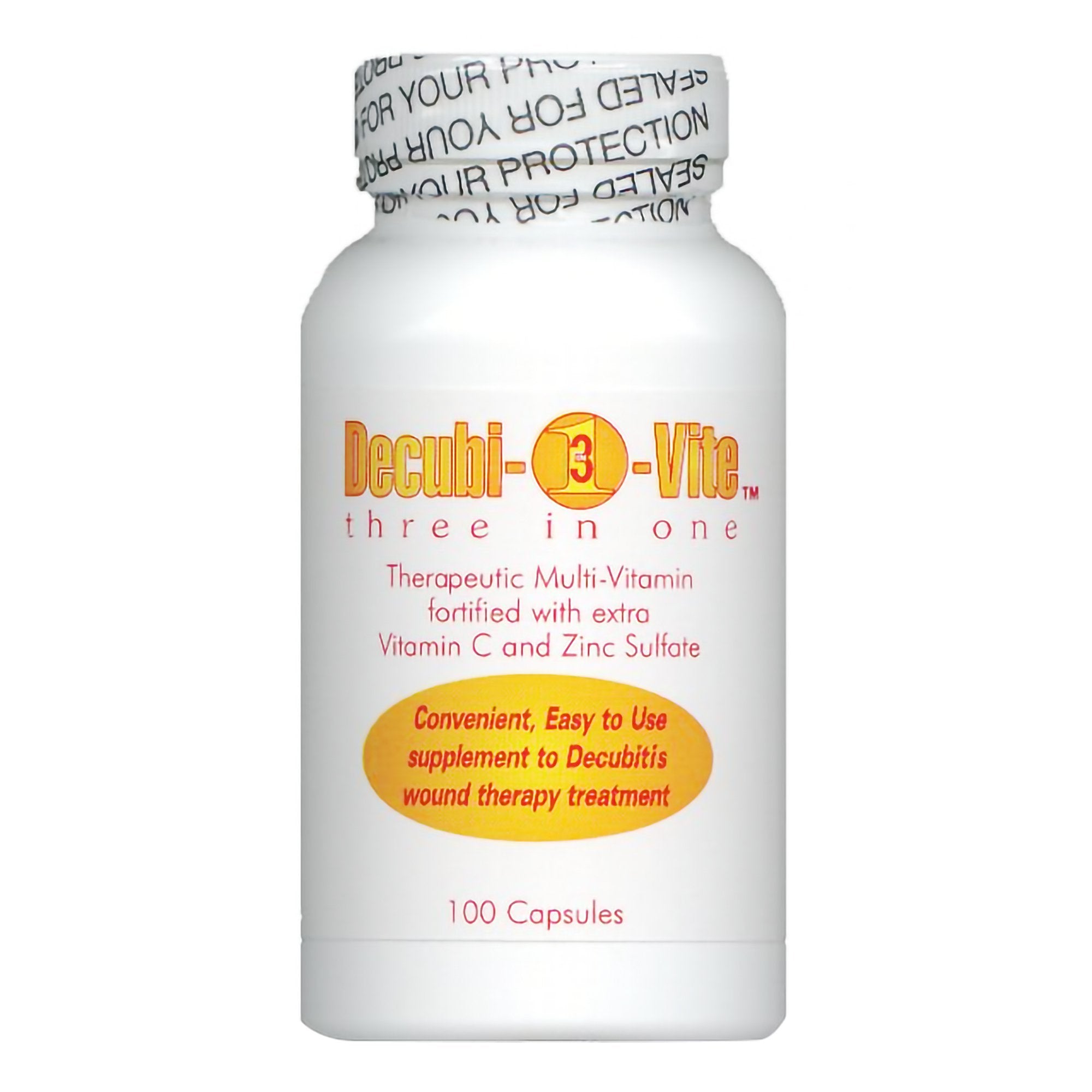 Multivitamin Supplement Decubivite® Three In One Vitamin / Minerals 500 mg Strength Capsule 100 per Bottle - image 2