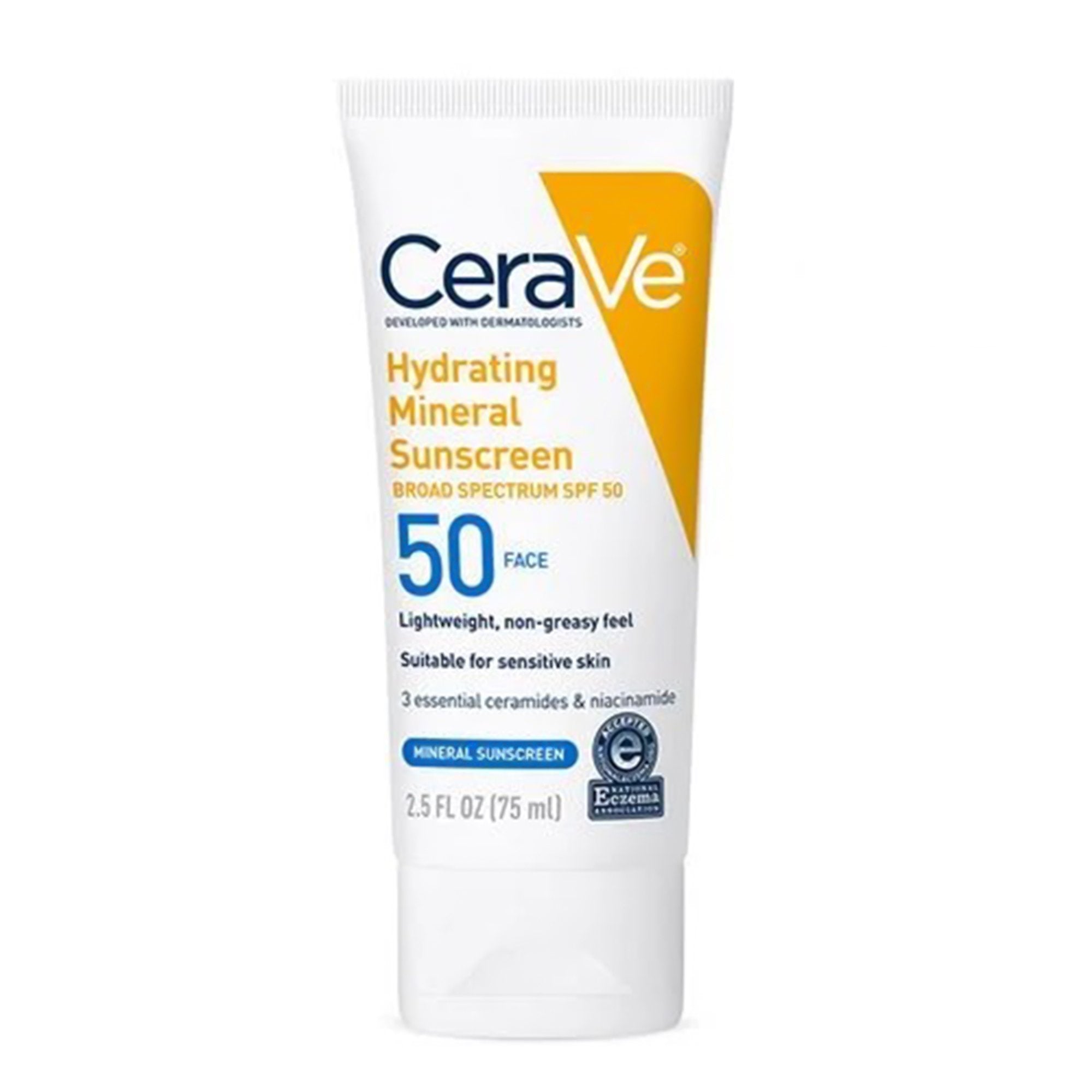 Sunscreen CeraVe® Hydrating Mineral Sunscreen Face SPF 50 Lotion 2.5 oz. Tube - image 3