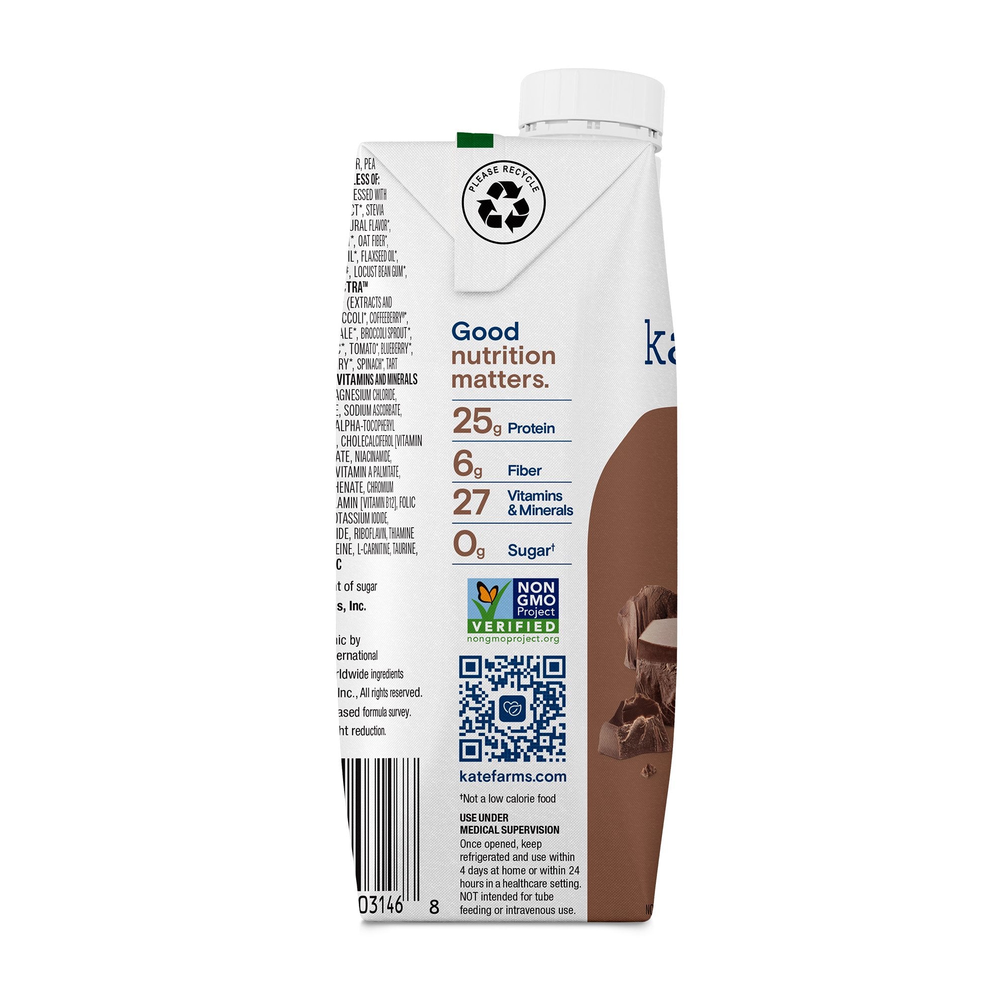 Oral Supplement Kate Farms High Protein Chocolate Flavor Liquid 11 oz. Carton - image 4