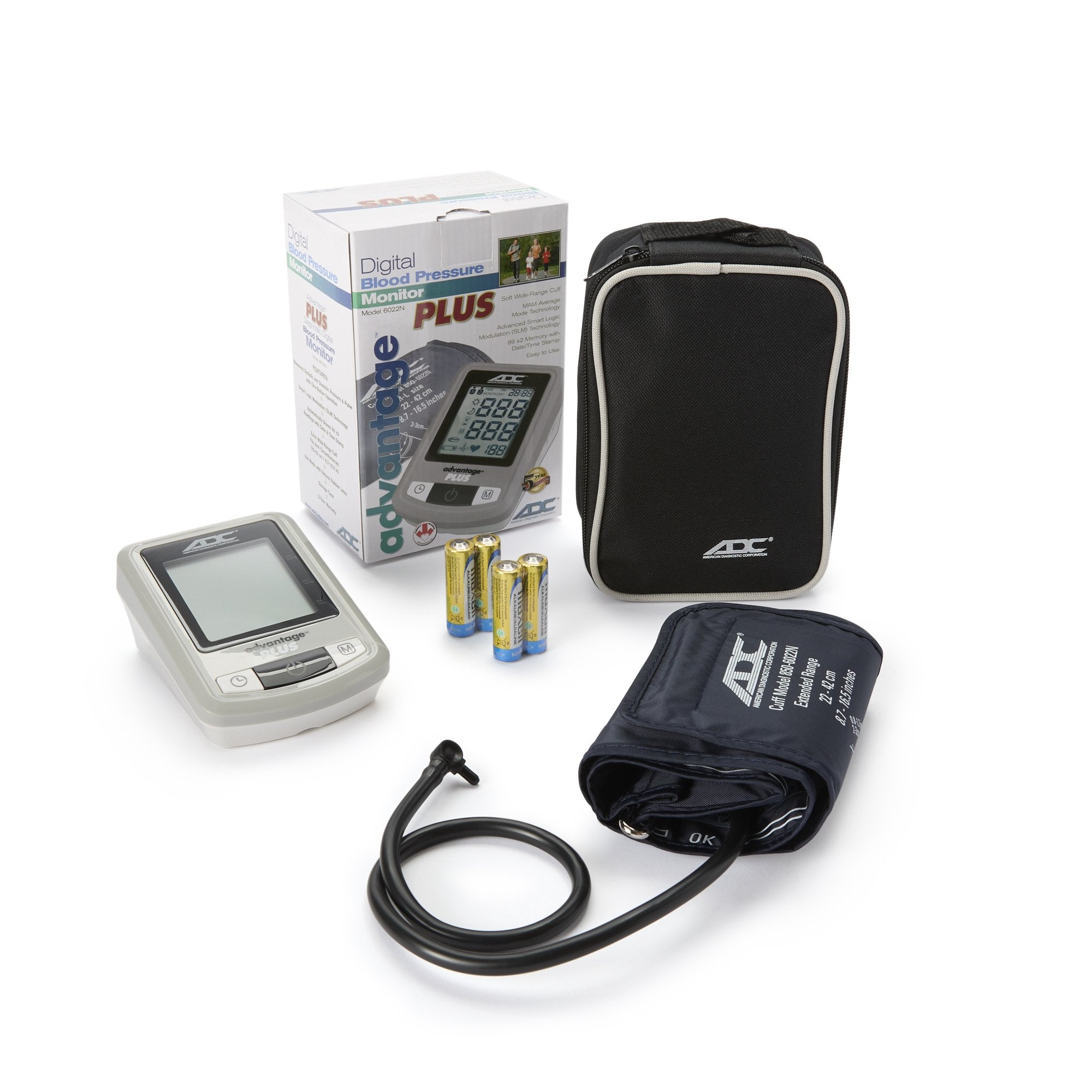Home Automatic Digital Blood Pressure Monitor Advantage™ 6021N Series Small Adult Cuff Nylon Cuff 17 - 22 cm Desk Model
