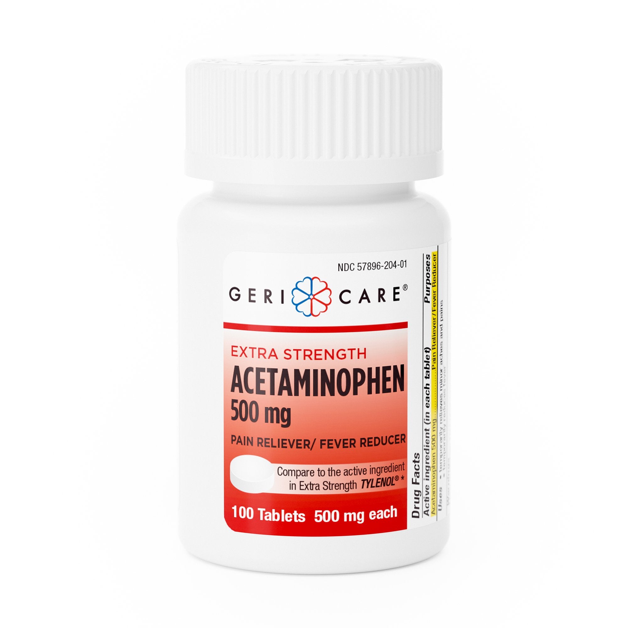 Pain Relief Geri-Care® 500 mg Strength Acetaminophen Tablet 100 per Bottle