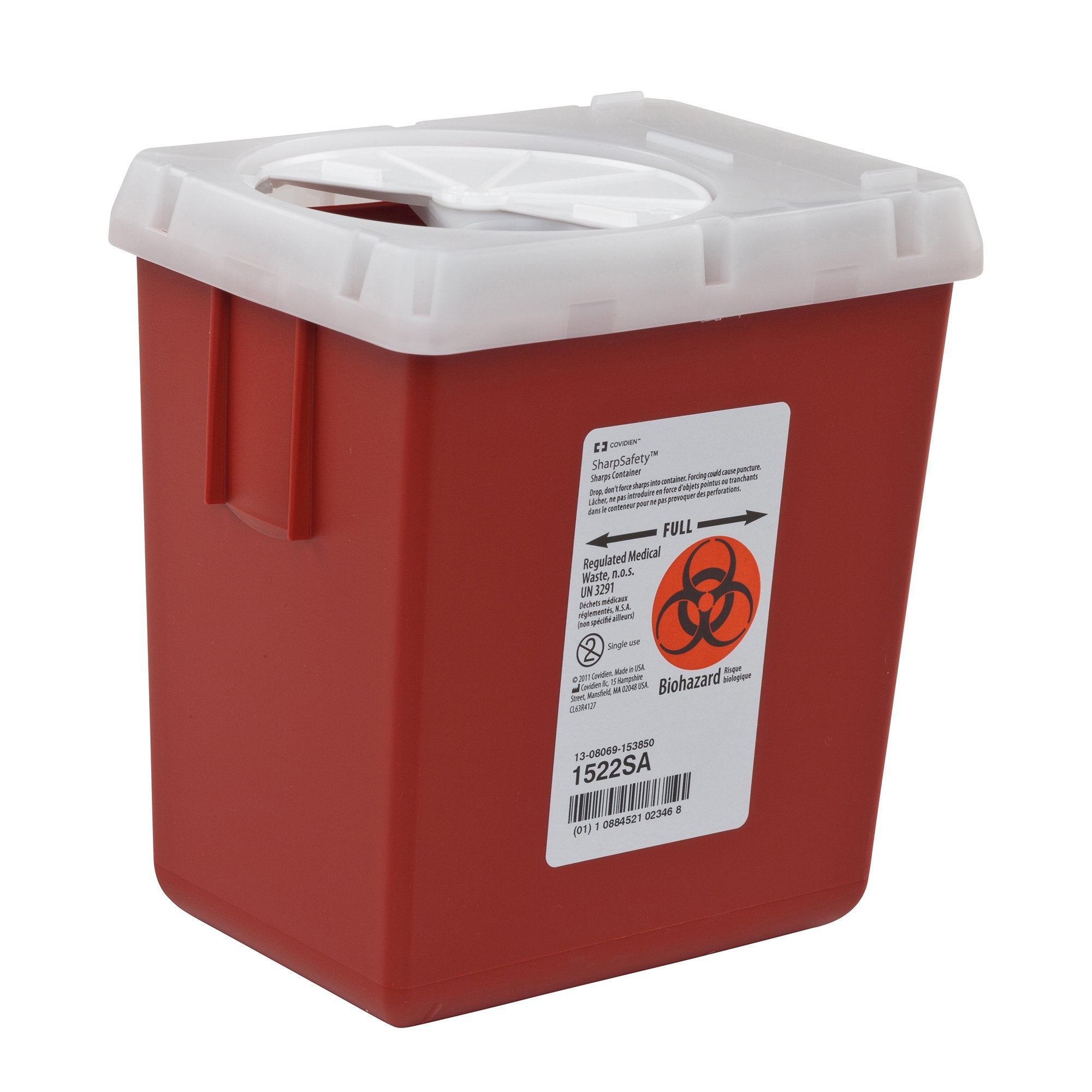 AutoDrop™ Phlebotomy Sharps Container, 2.2 Quart, 7¼ x 6½ x 4½ Inch (60 Units)
