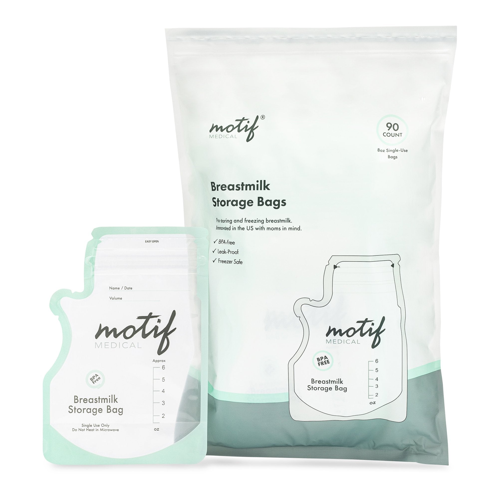Breast Milk Storage Bag Motif Medical® 8 oz. Plastic Clear
