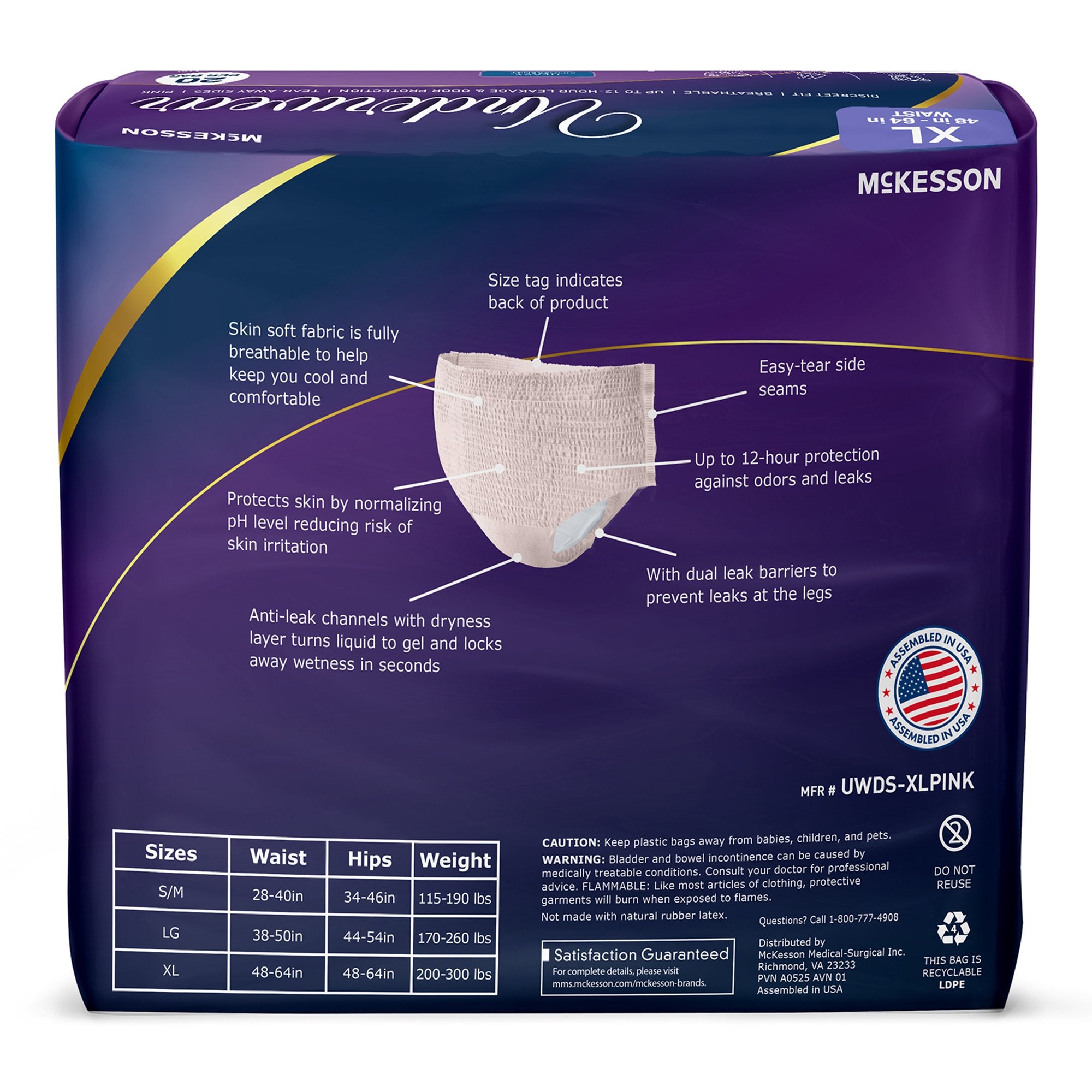 Absorbent Underwear McKesson Premium Discreet Heavy Pull On with Tear Away Seams Adult X-Large Female Disposable Heavy Absorbency - image 10