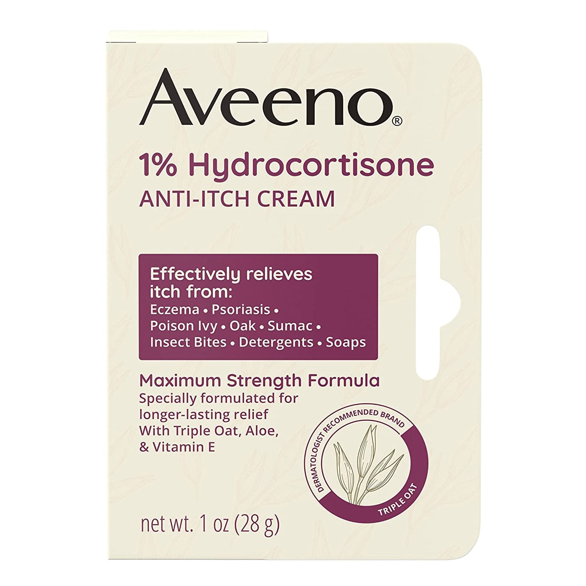 Aveeno® Active Naturals 1% Hydrocortisone Anti-Itch Cream, Maximum Strength