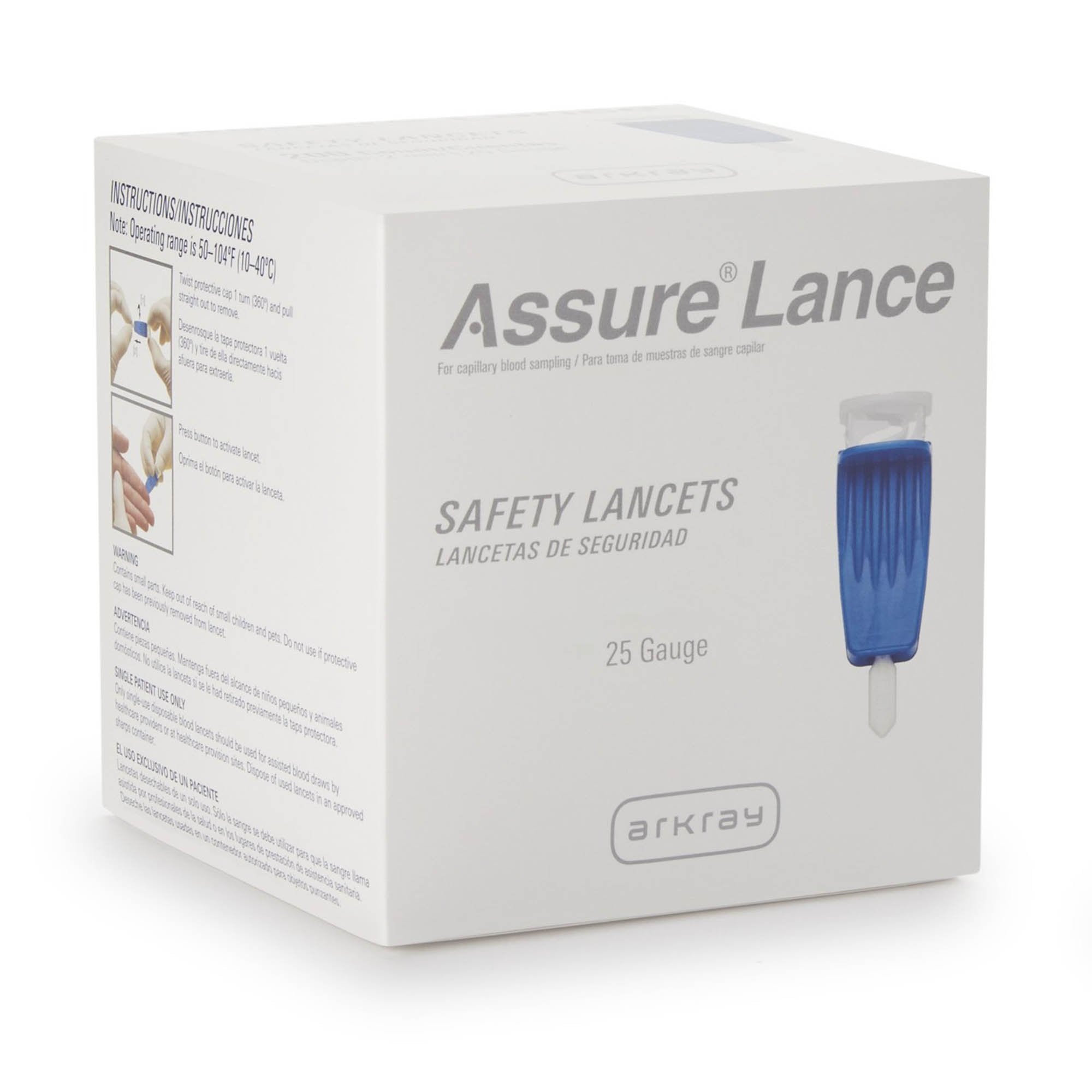 Safety Lancet Assure® 25 Gauge Protective Safety Cap Push Button Activation Finger - image 2