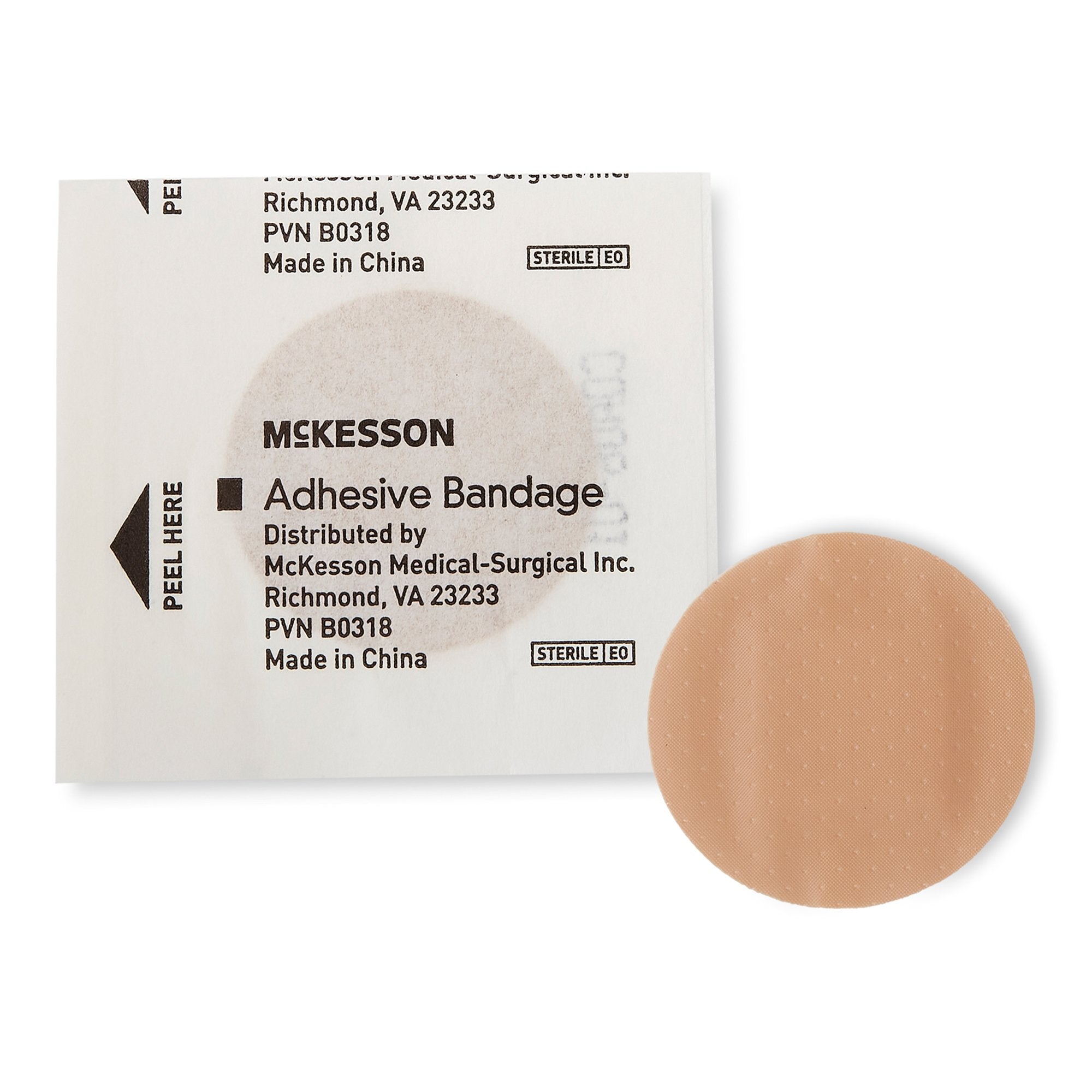 Adhesive Spot Bandage McKesson Plastic Tan 1 Inch Diameter Sterile - image 2