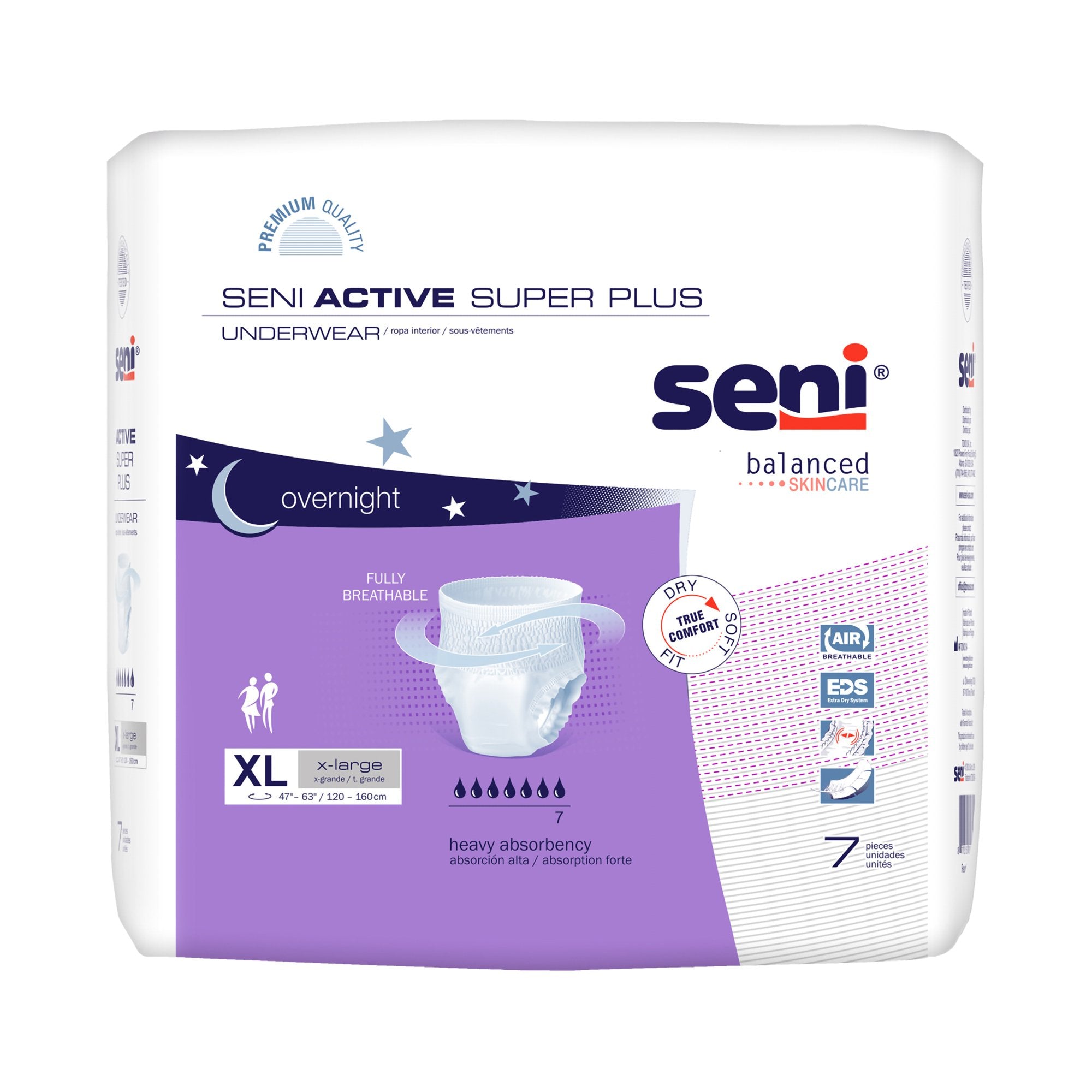 Seni® Active Super Plus Overnight Heavy Absorbent Underwear, Extra Large