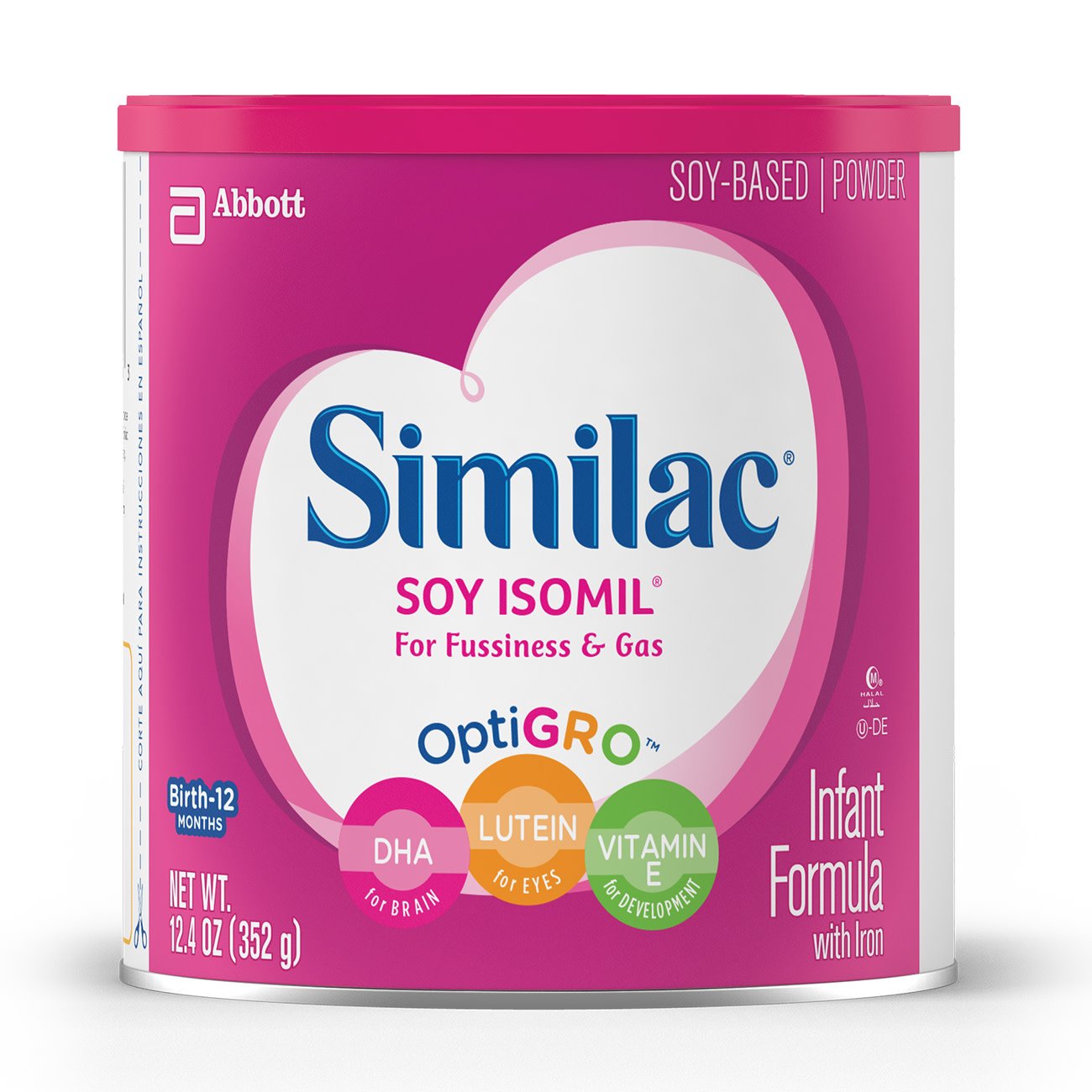 Similac® Soy Isomil® For Fussiness and Gas Powder Infant Formula, 12.4-ounce can