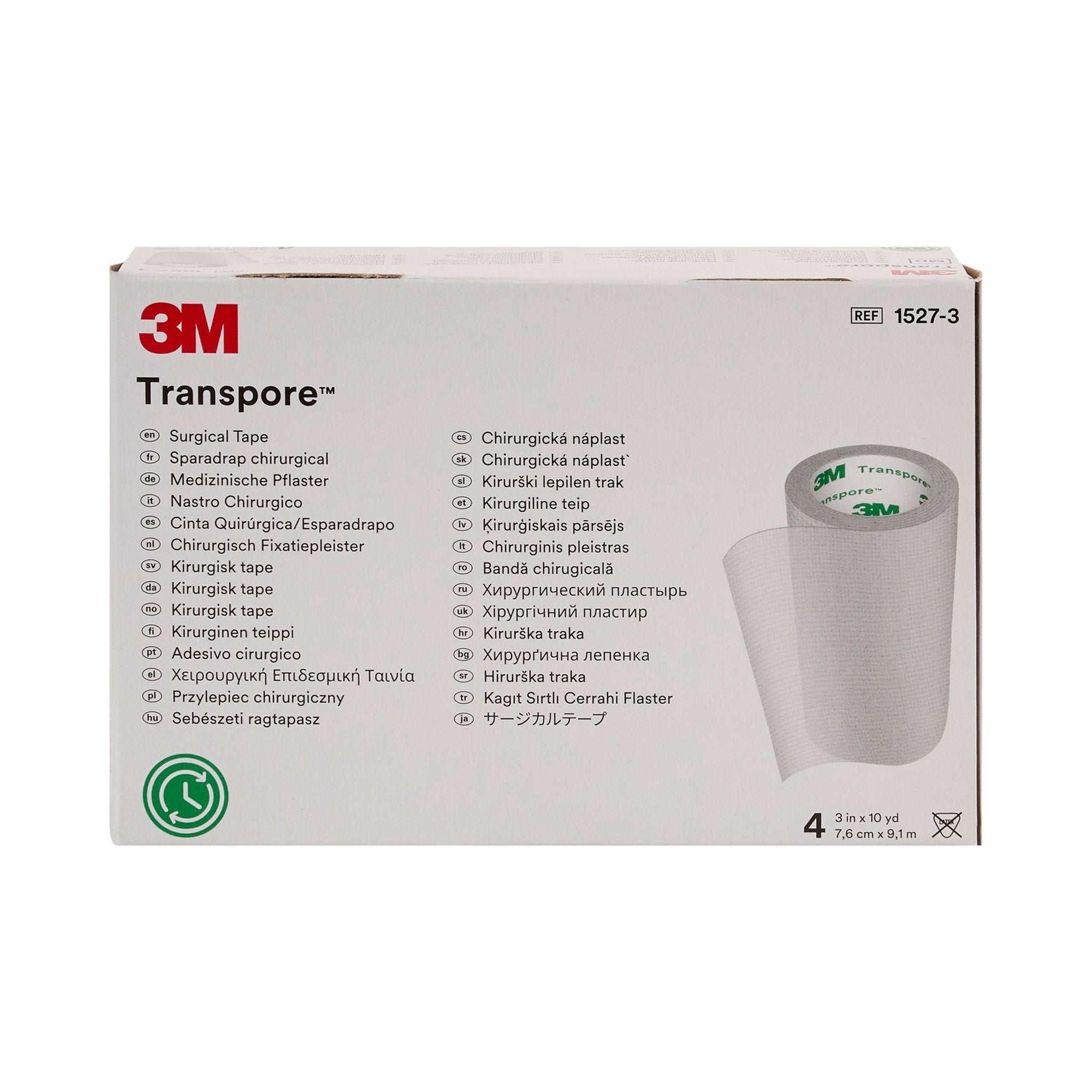3M™ Transpore™ Plastic Medical Tape, 3 Inch x 10 Yard, Transparent (4 Units)
