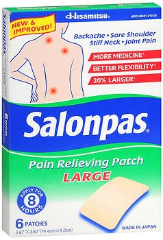 Salonpas® Topical Pain Relief Camphor and Menthol Patches (6 Units)