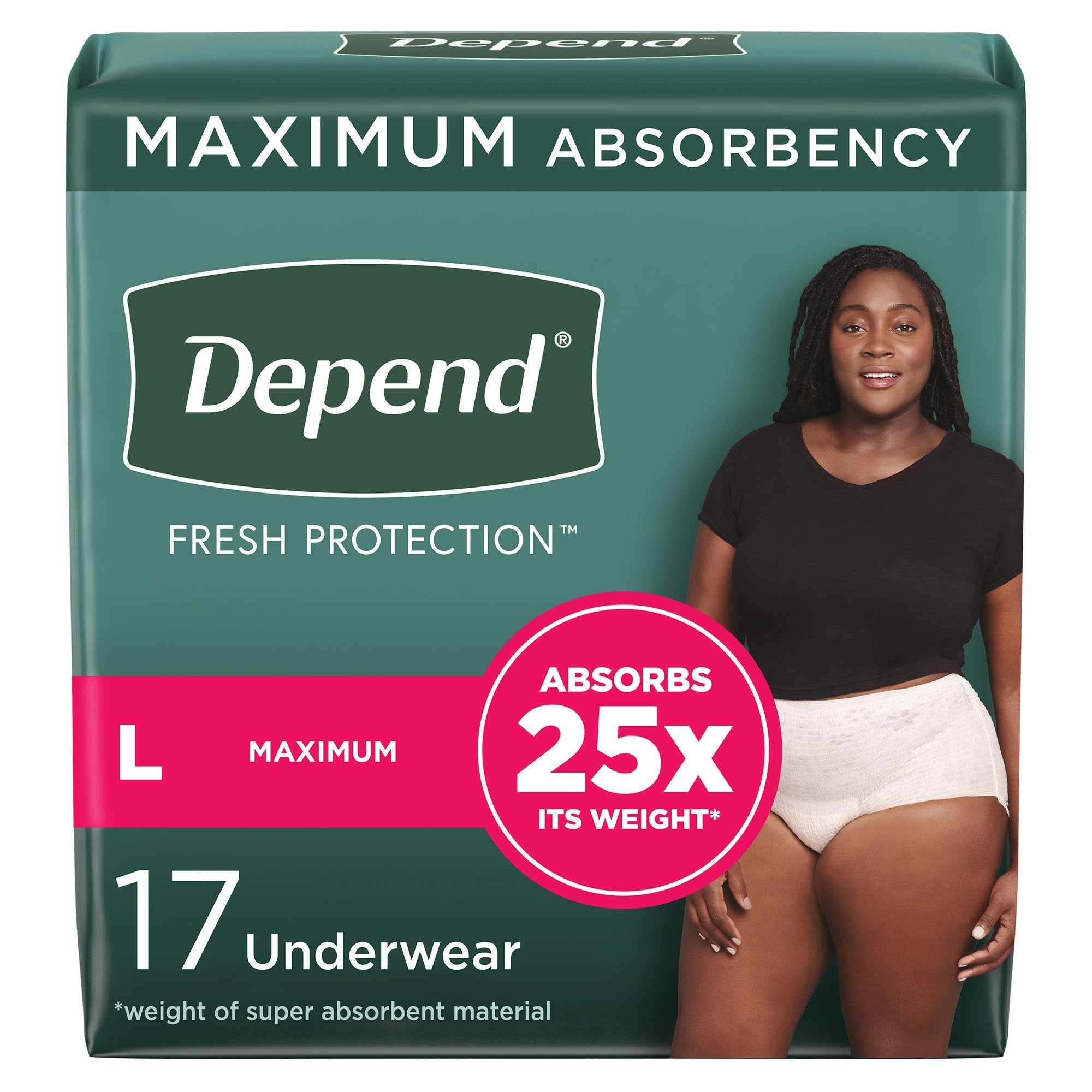 Depend® FIT-FLEX® Womens Absorbent Underwear, Large, Tan (17 Units)