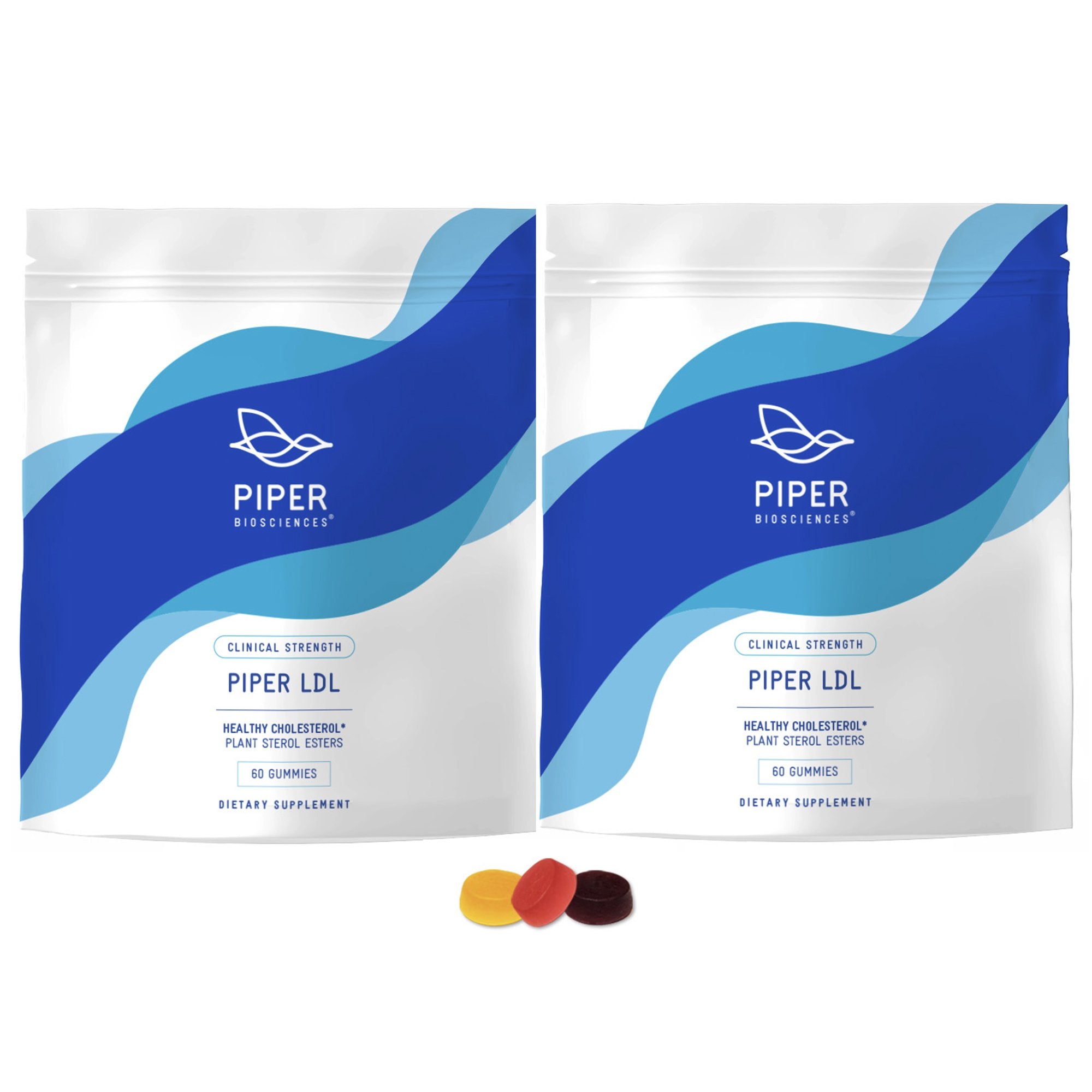 Dietary Supplement PIPER LDL® Healthy Cholesterol Plant Sterols 1.14 g Strength Gummy 2 Per Pack Fruit Flavor