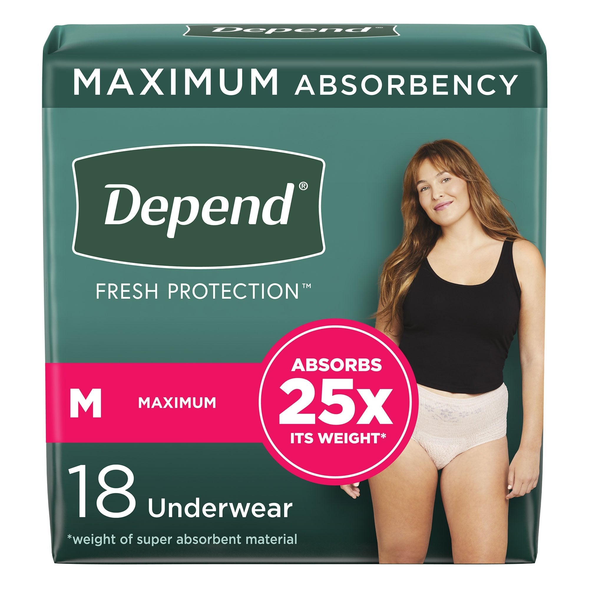 Depend® FIT-FLEX® Womens Absorbent Underwear, Medium, Tan (18 Units)