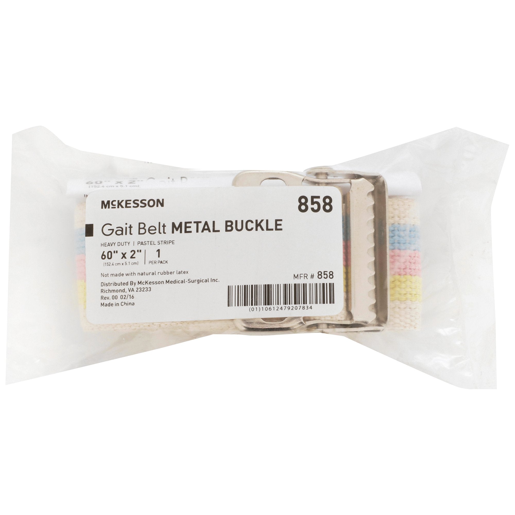 Gait Belt McKesson 60 Inch Length Pastel Stripe Polyester - image 2