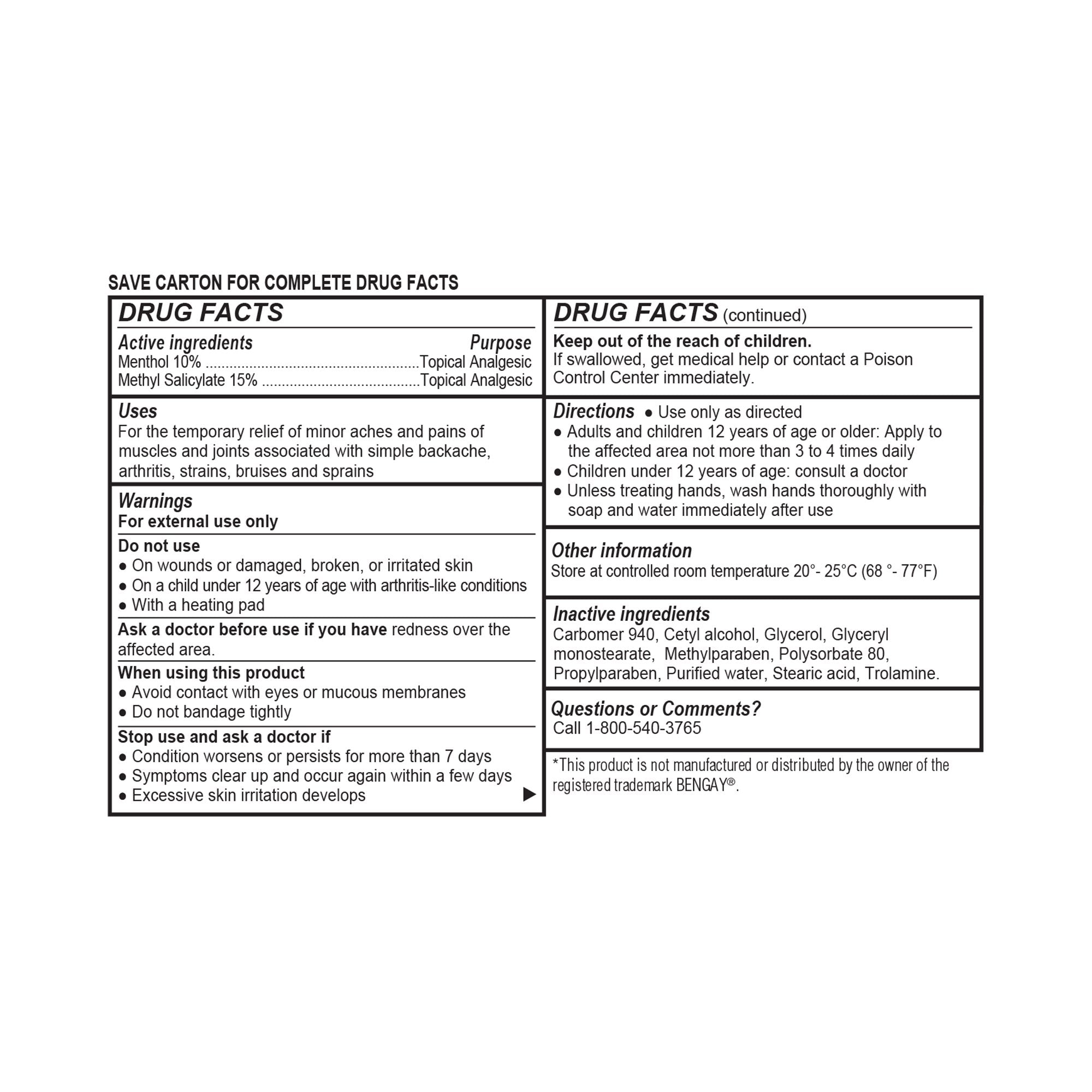 Topical Pain Relief Geri-Care® 10% - 15% Strength Menthol / Methyl Salicylate Cream 1 oz. - image 2