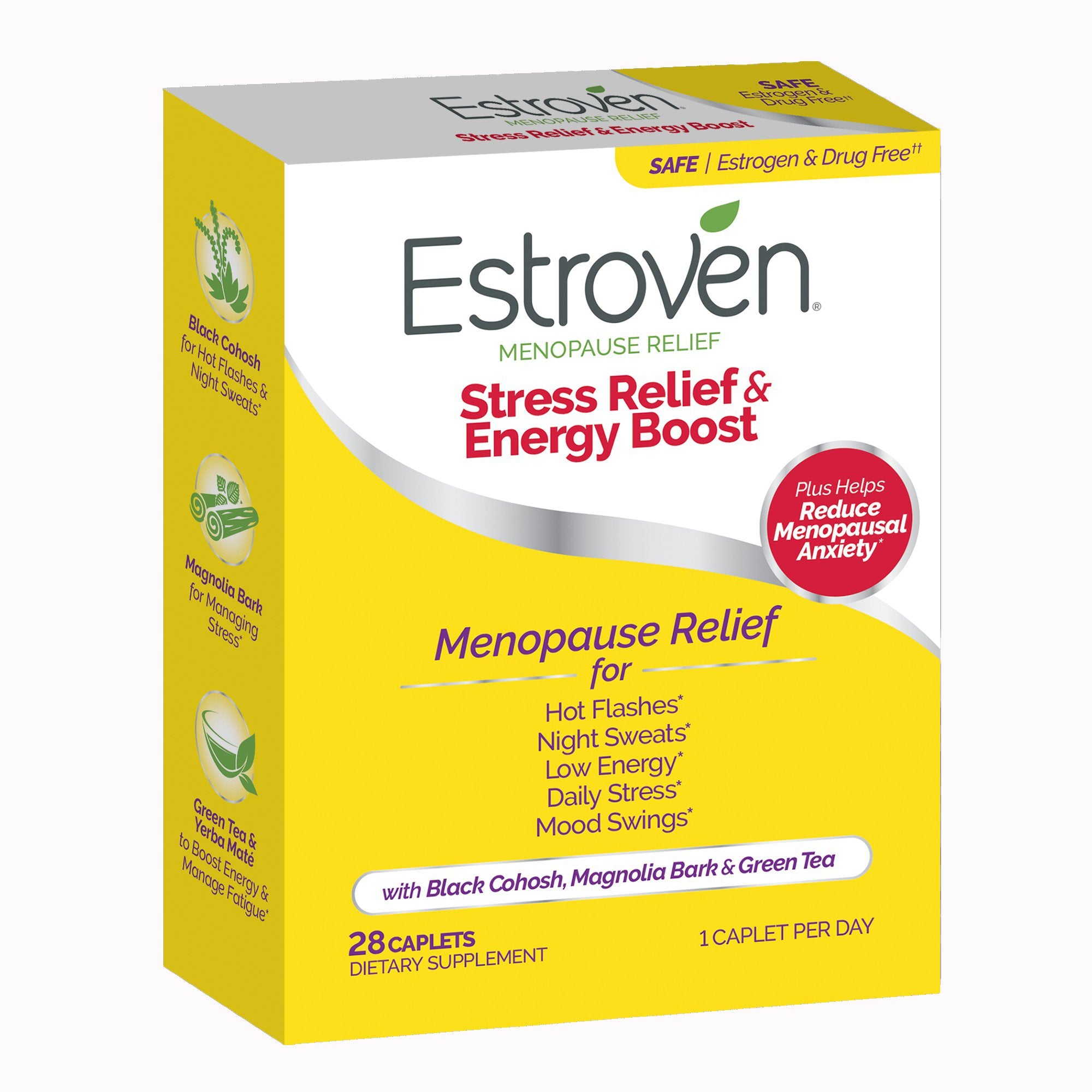 Estroven® Once Daily Menopause Relief Stress Relief & Energy Boost Caplets