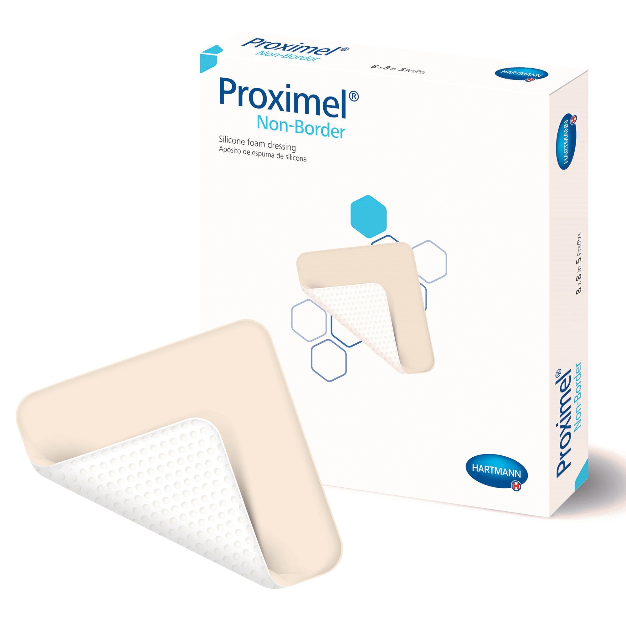 Proximel® Non-Border Foam Dressing, 8 x 8 Inch