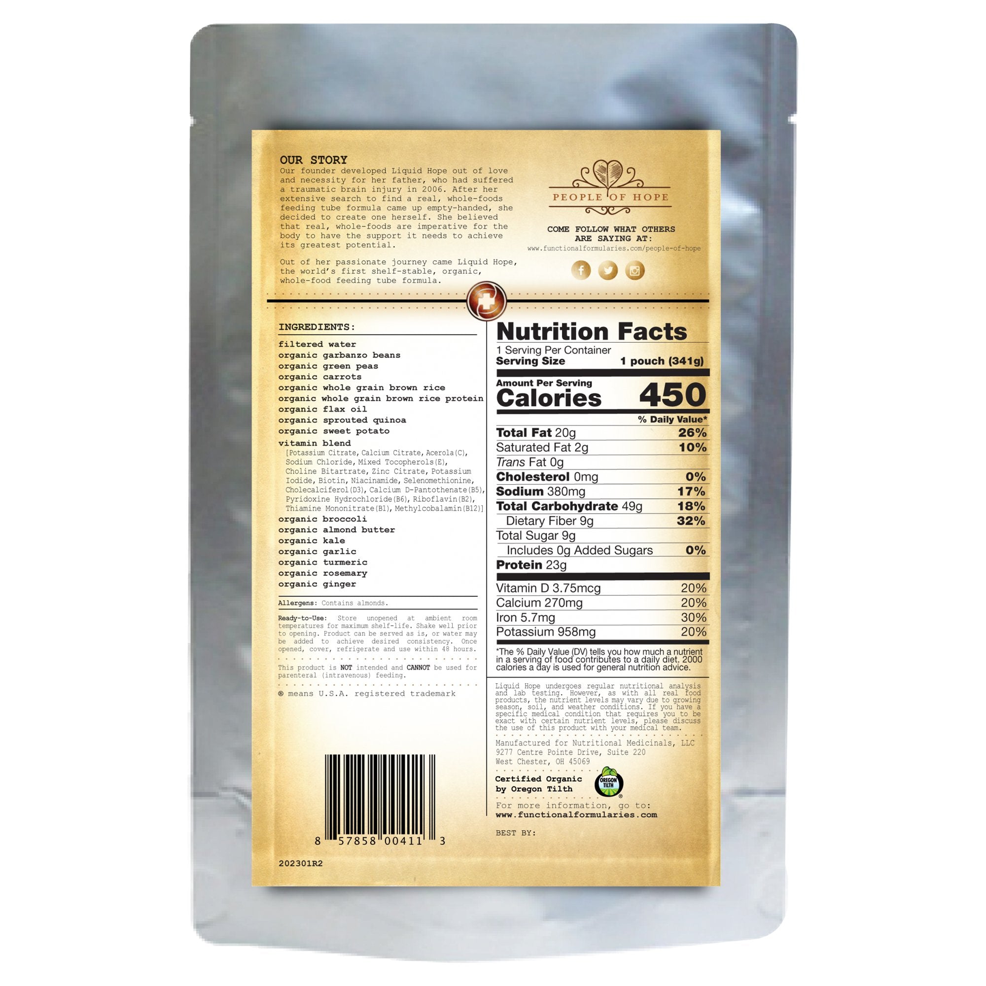 Oral Supplement Liquid Hope® Unflavored Liquid 12 oz. Pouch - image 2