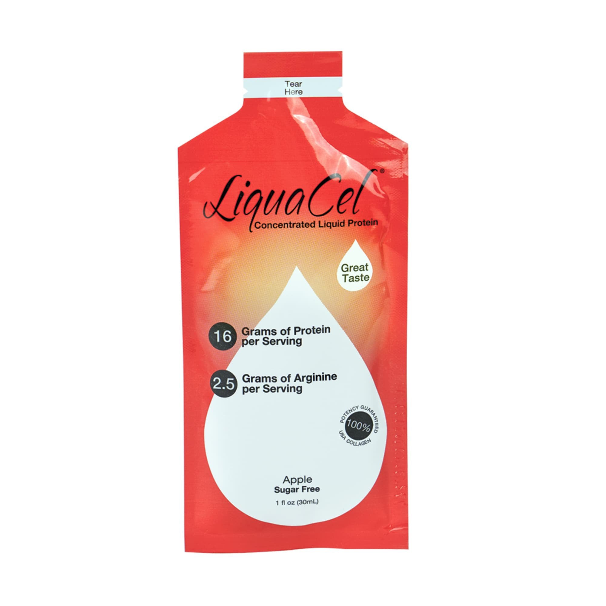 LiquaCel® Apple Concentrated Liquid Protein, Sugar Free, 1-ounce Packets