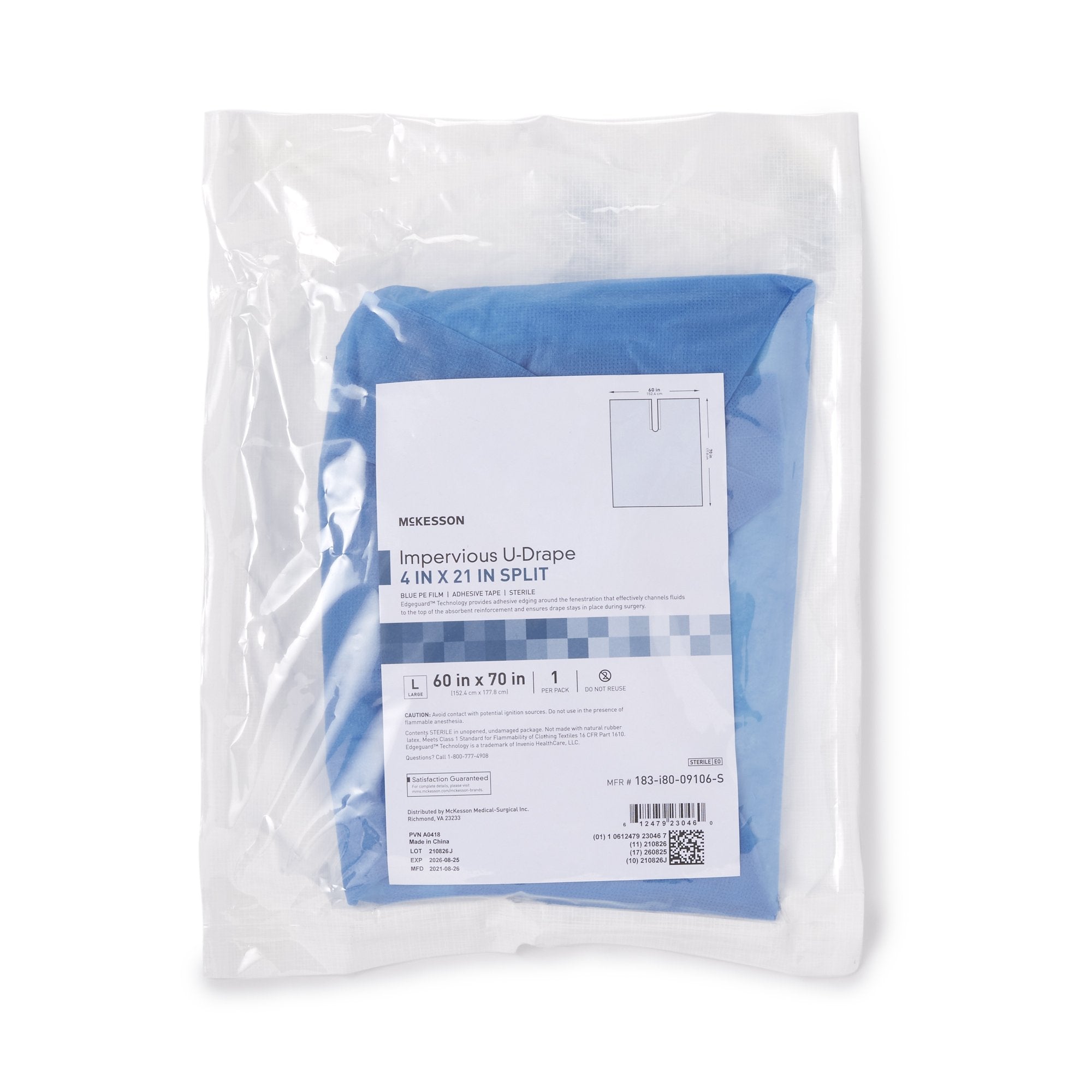 McKesson Sterile Impervious Orthopedic U-Drape, 60 x 70 Inch (1 Unit)