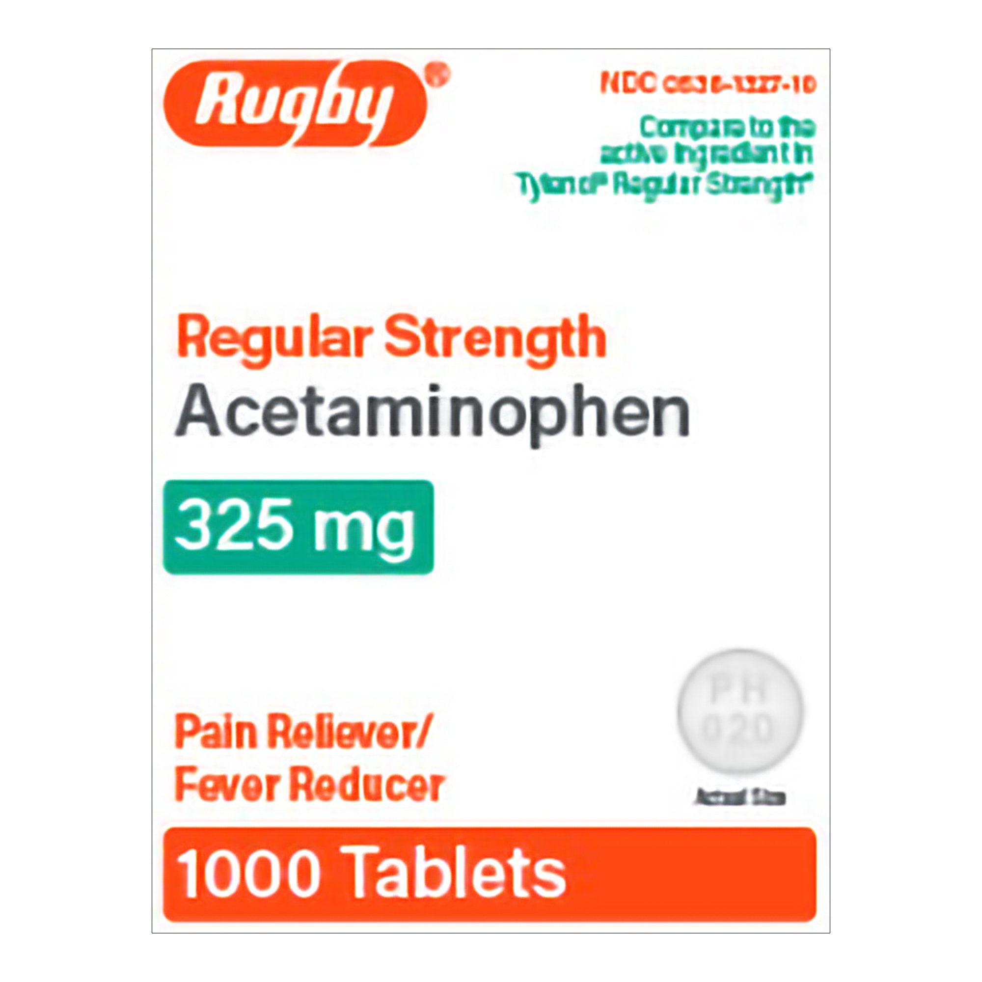 Rugby® Regular Strength Acetaminophen, 325 mg, Pain Reliever/Fever Reducer