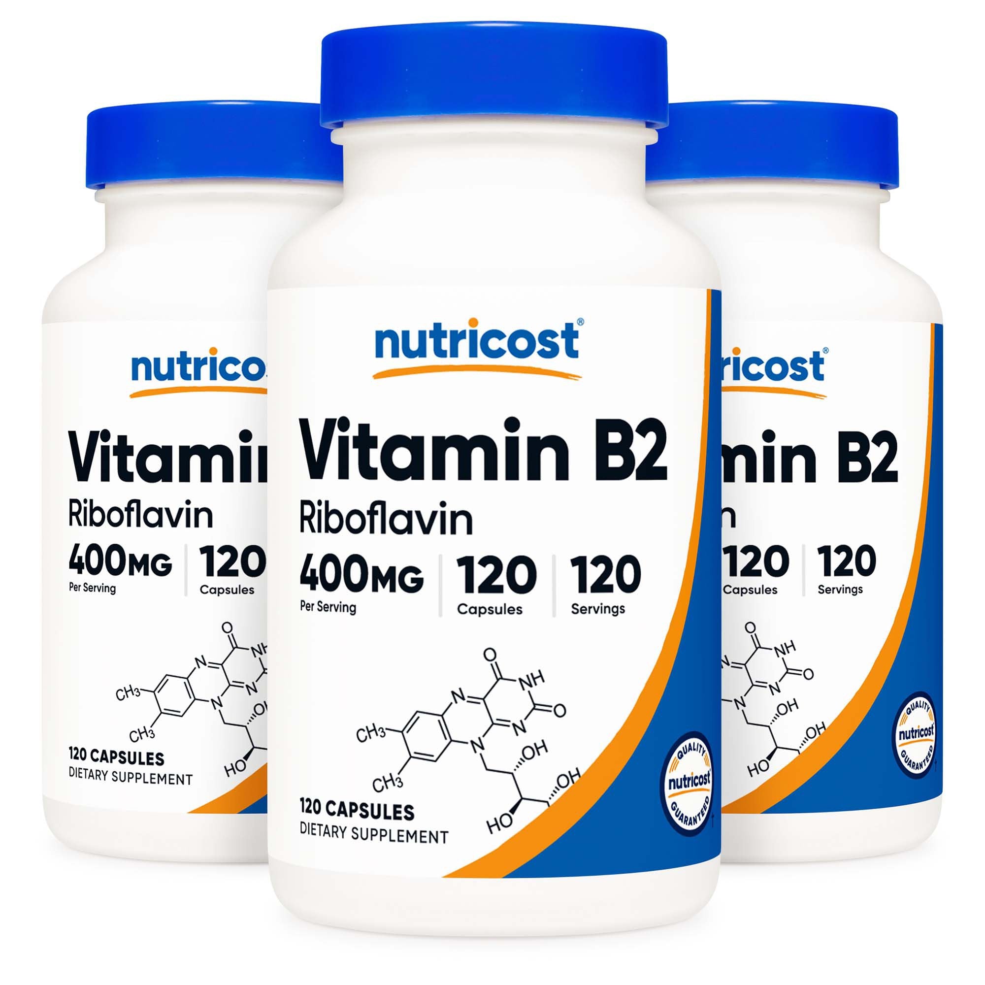 Dietary Supplement nutricost® Vitamin B2 Riboflavin Vitamin B2 400 mg Strength Capsule 120 Per Bottle - image 2