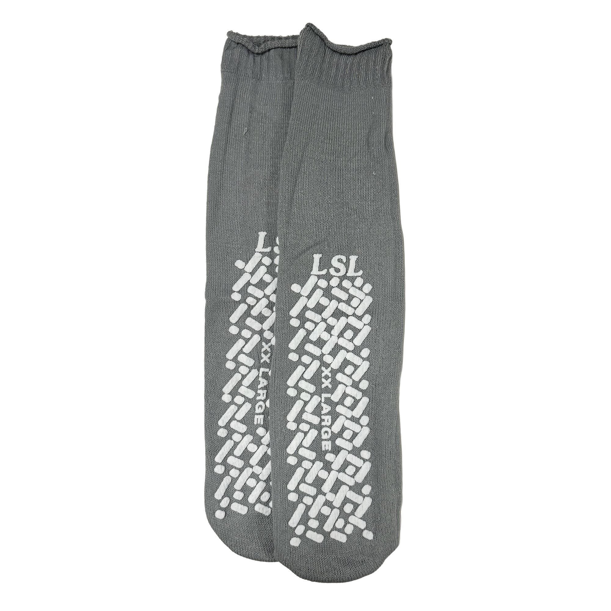 Slipper Socks Unisex Adult 2X-Large Single Tread Single Patient Use Gray