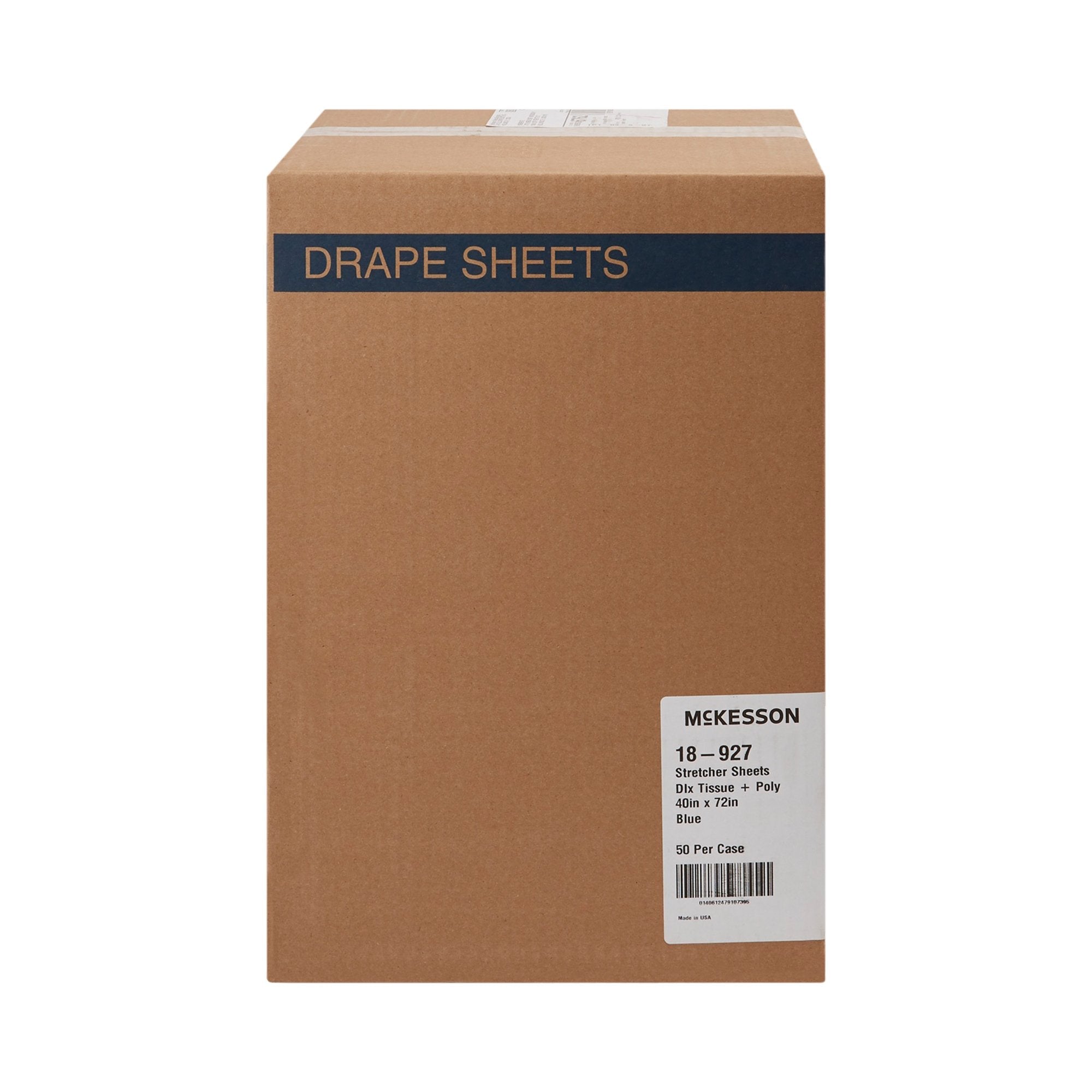 McKesson Blue Flat Stretcher Sheet, 40 x 72 Inch (50 Units)