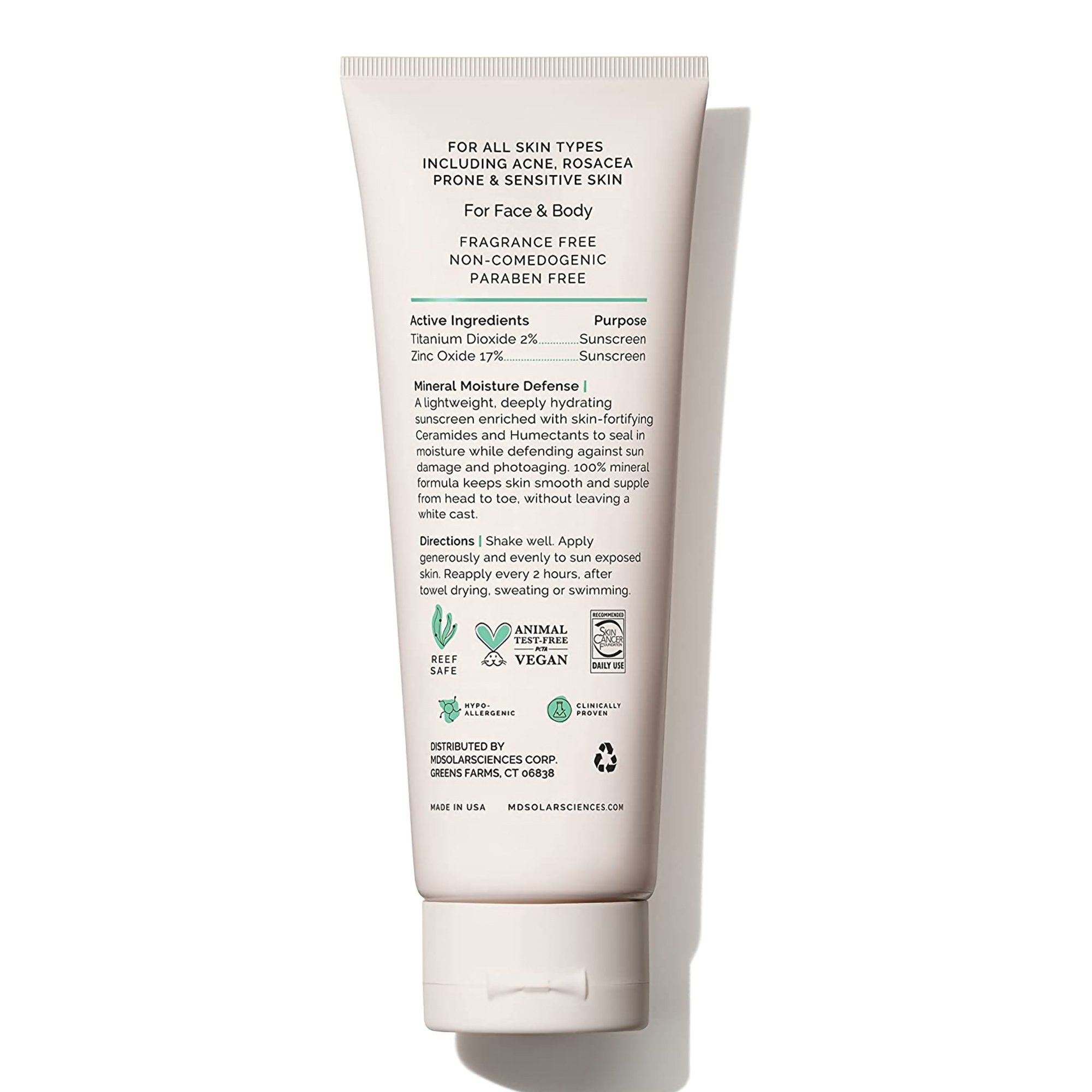 Sunscreen MDSolarsciences™ Mineral Moisture Defense SPF 50 Cream 3.4 oz. Tube - image 2