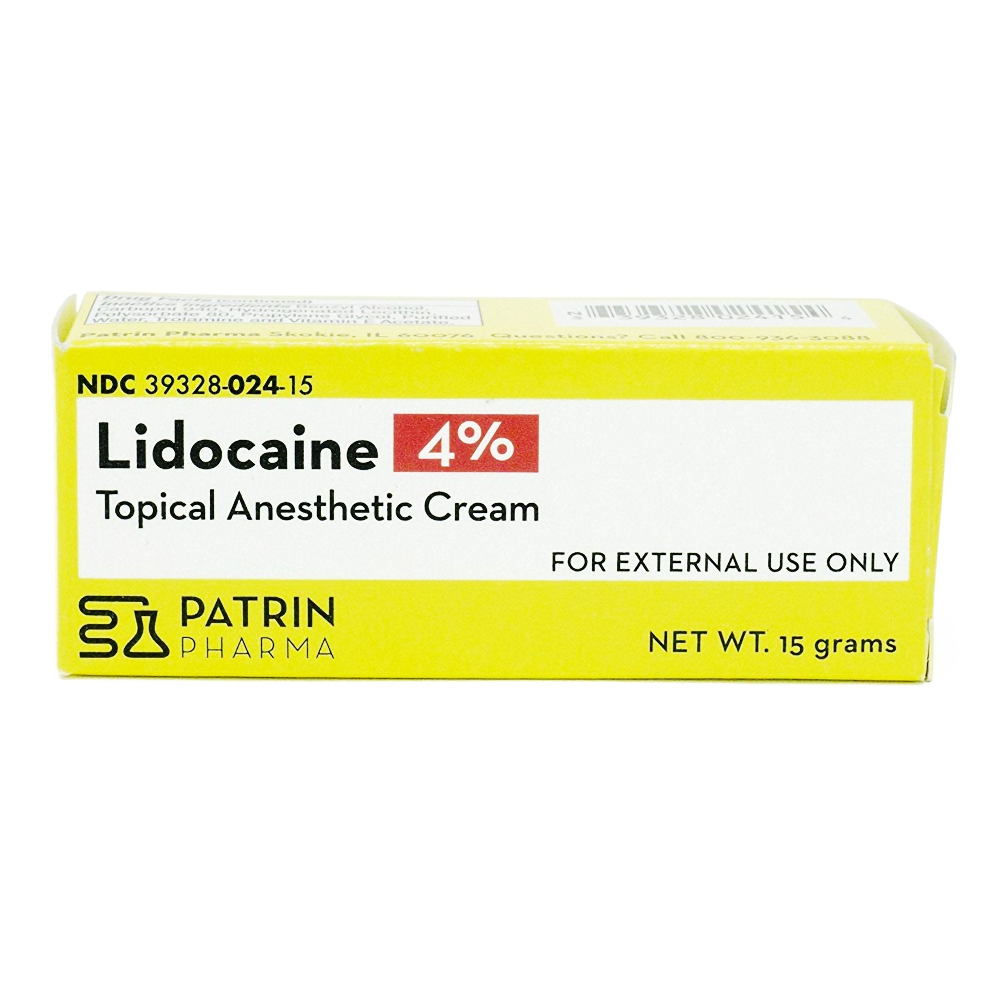 Patrin Pharma 4% Lidocaine Topical Anesthetic Cream