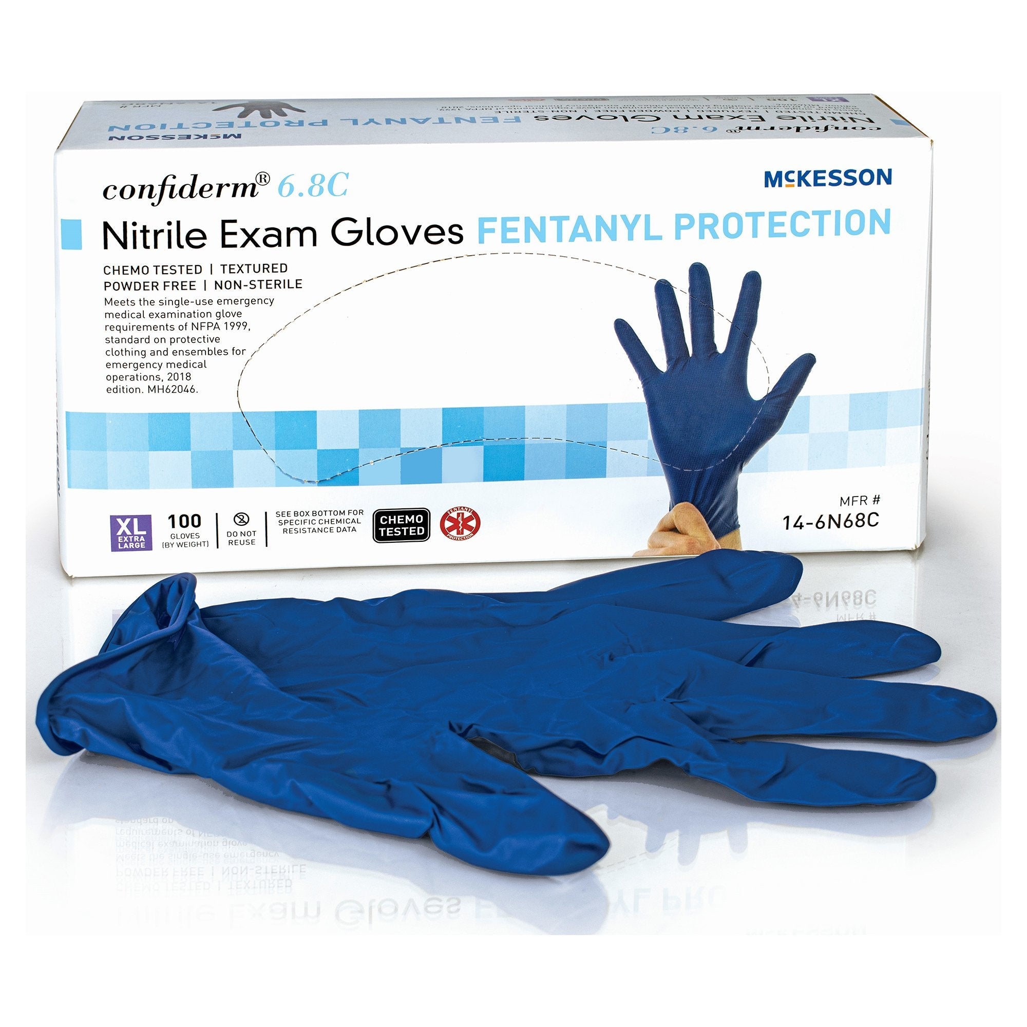 McKesson Confiderm® 6.8C Nitrile Exam Glove, Extra Large, Blue (100 Units)