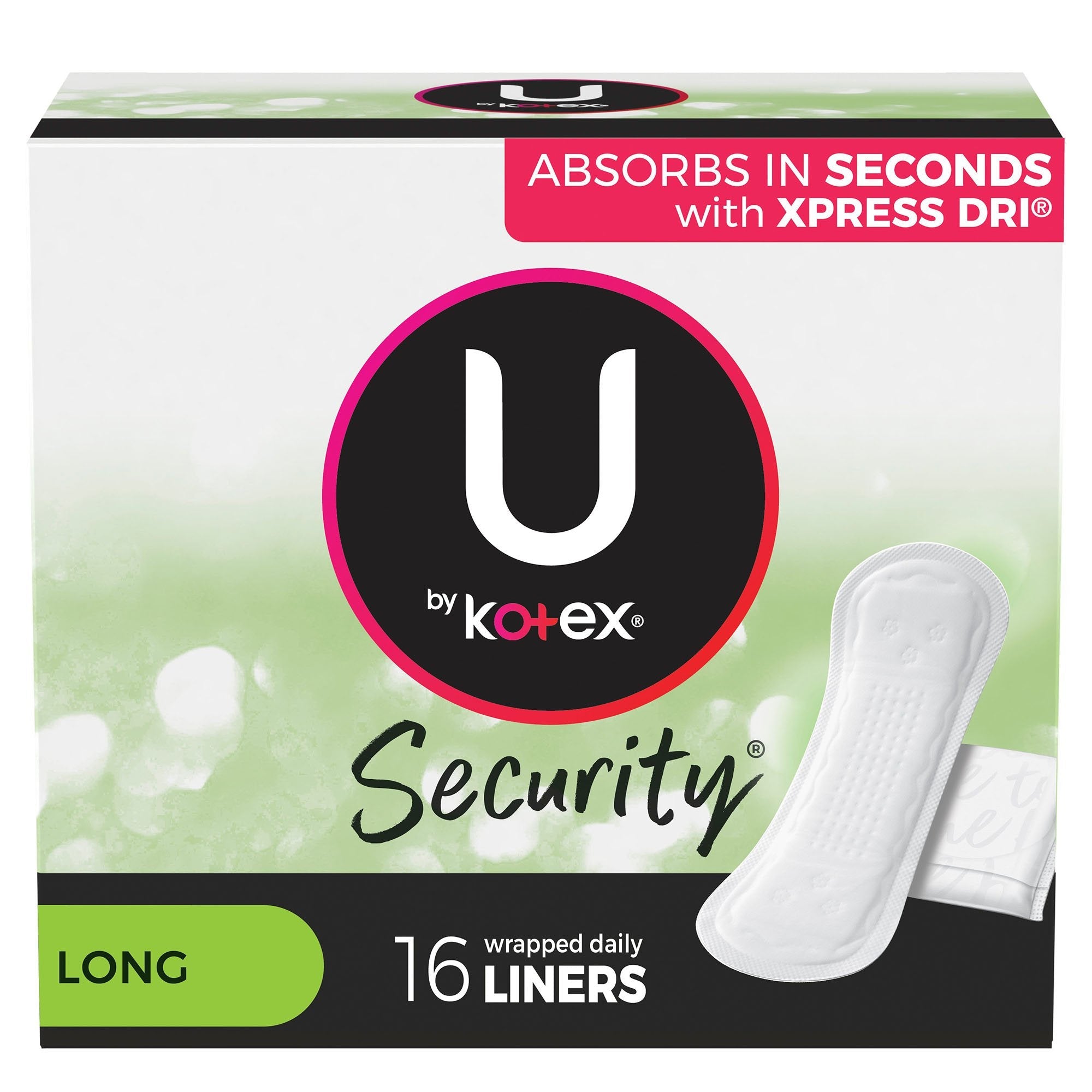 U By Kotex® Lightdays® Liners, Long (16 Units)