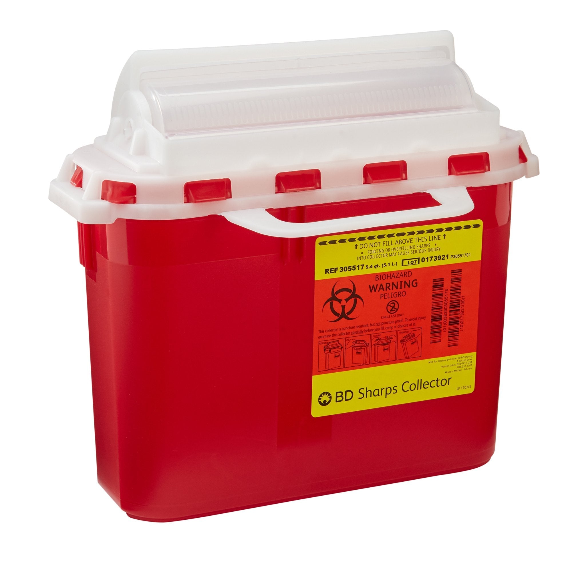 BD™ Sharps Container, 5.4 Quart, 12 x 12 x 4-4/5 Inch (20 Units)