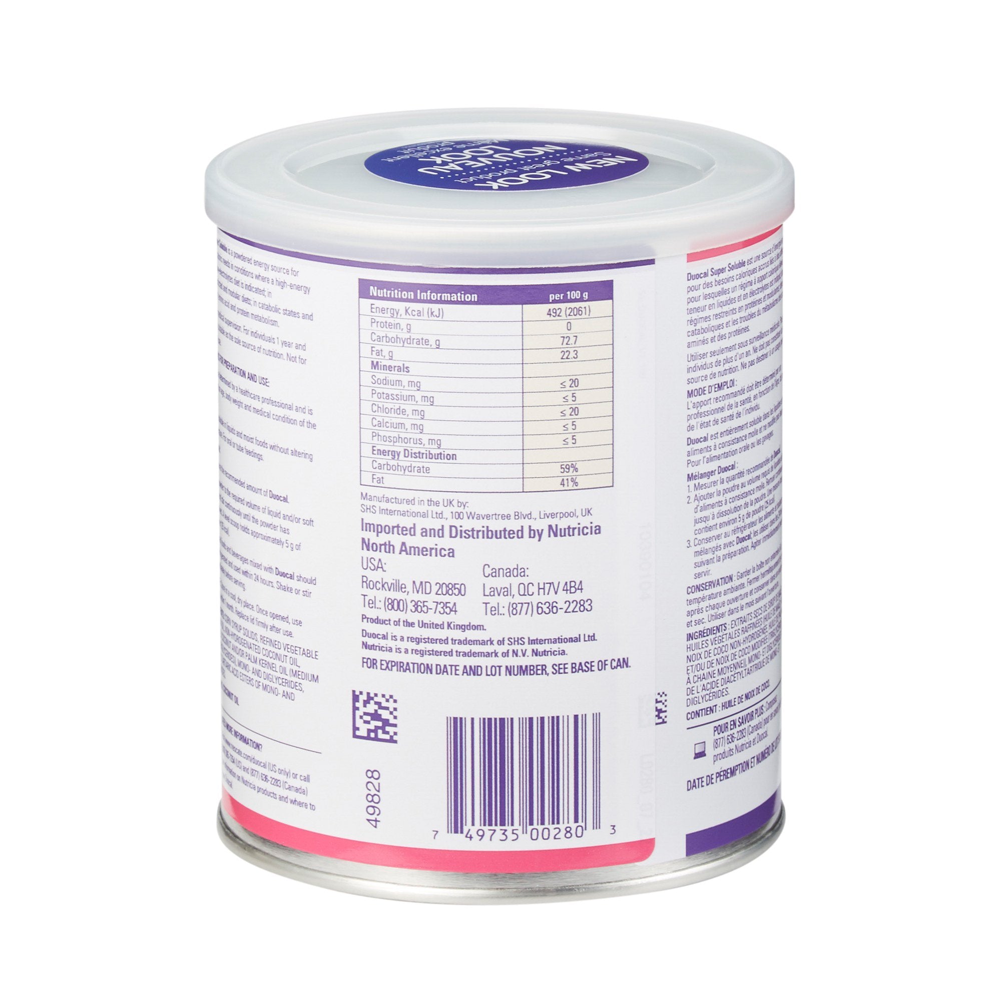 Duocal® Super Soluble High-Calorie Powder, Unflavored 14oz Can