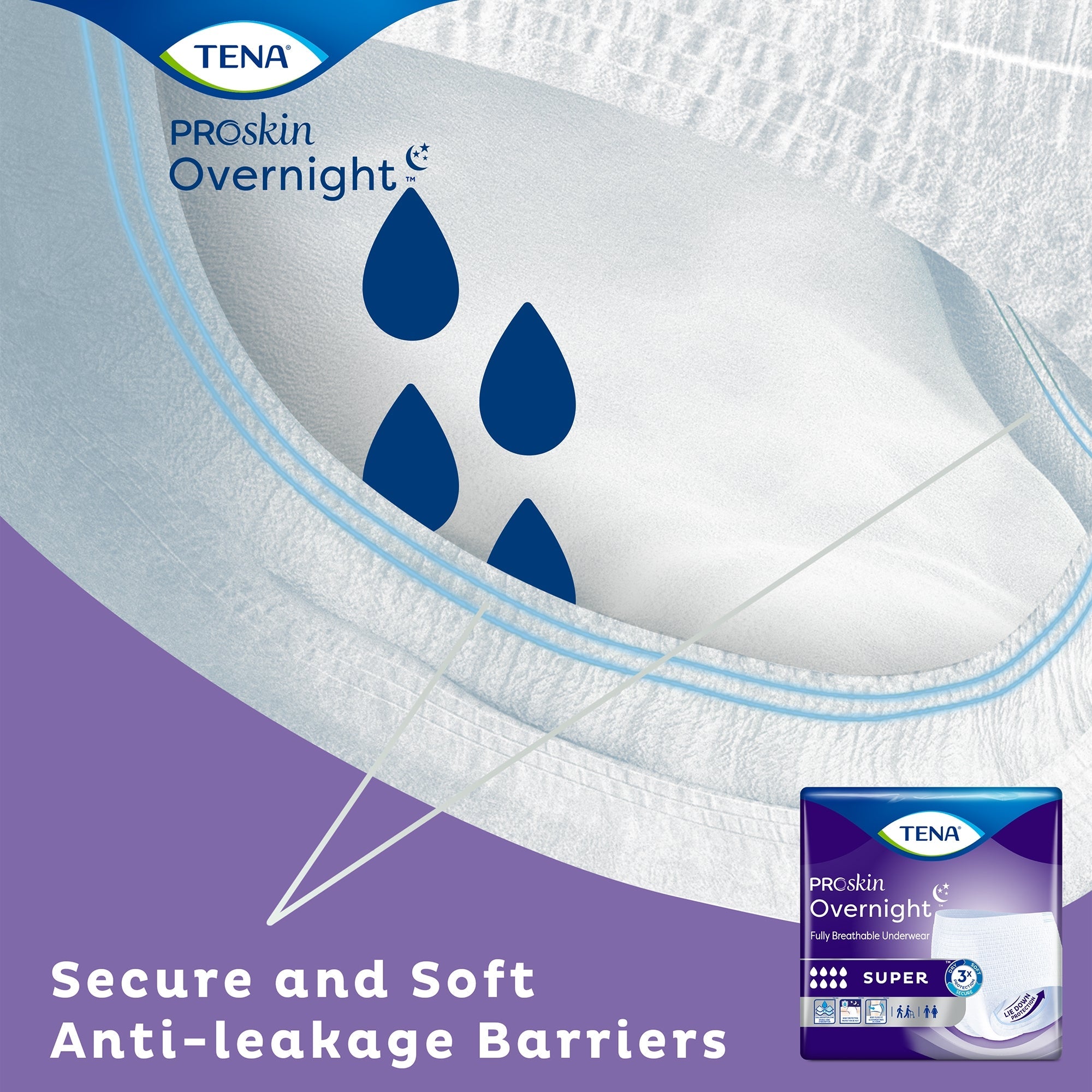 Tena ProSkin Overnight Super Absorbent Underwear, Large - 14 Pack