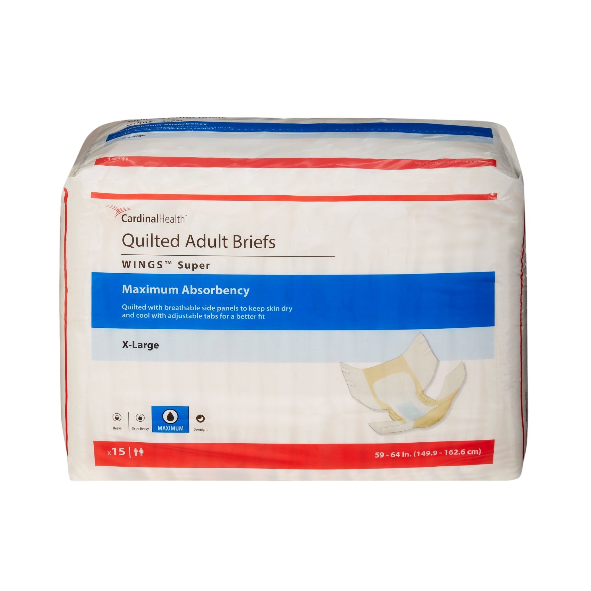 Wings™ Super Quilted Maximum Absorbency Incontinence Brief, Extra Large (15 Units)