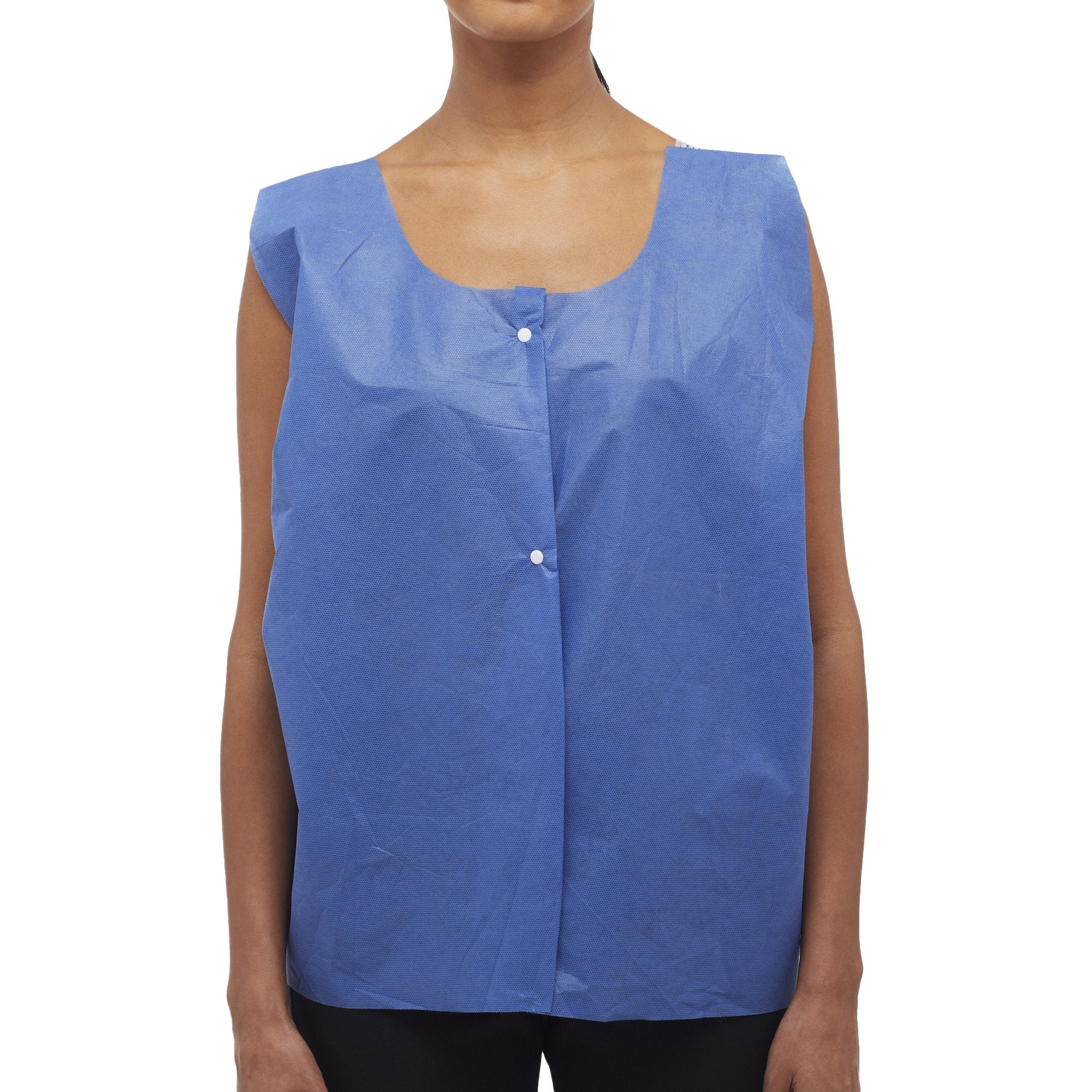 McKesson Front Opening Exam Vest, Blue (75 Units)
