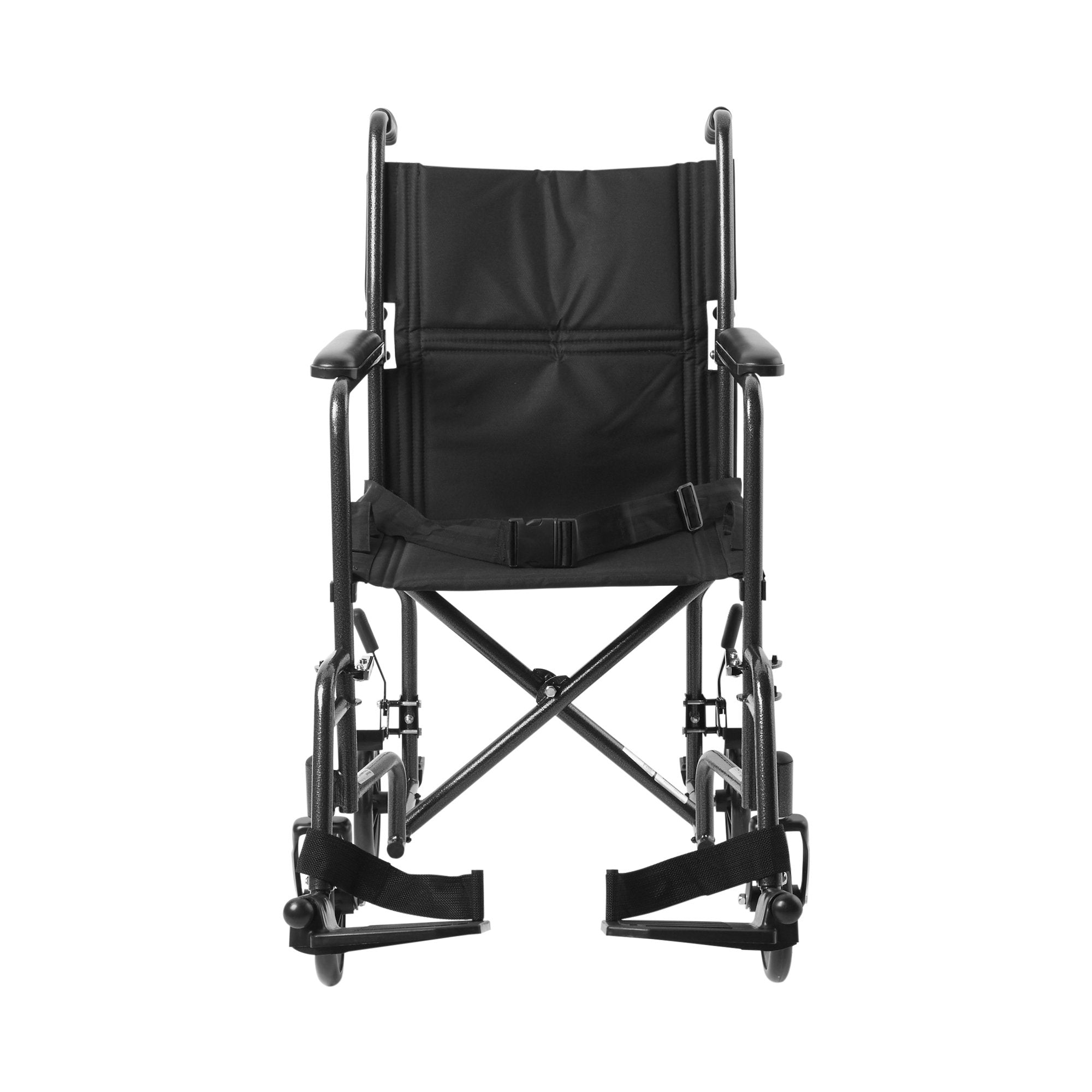 McKesson Lightweight Transport Chair, Black with Silver Vein Finish (1 Unit)