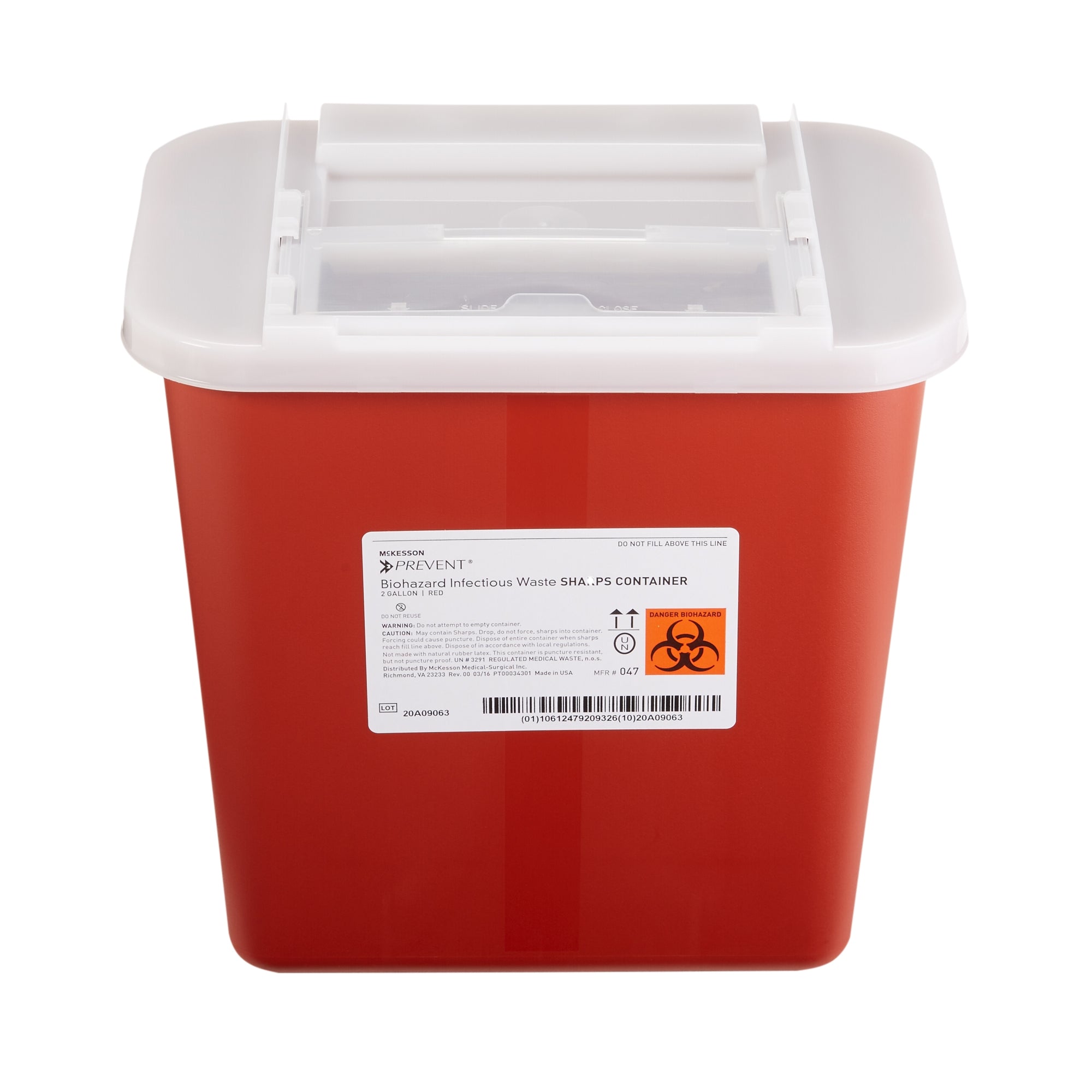 McKesson Prevent® 2 Gal Sharps Container - Secure & Puncture-Resistant